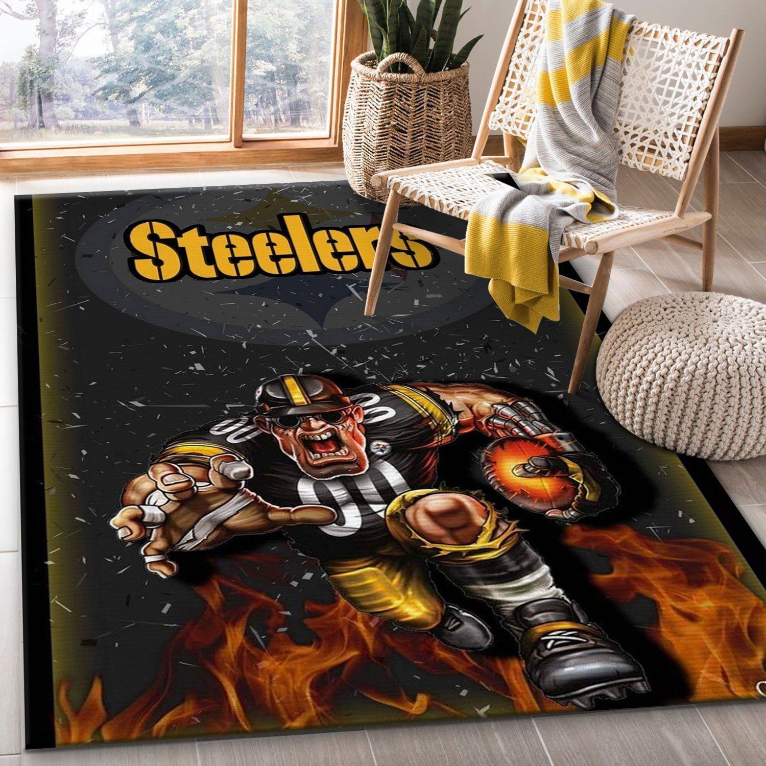 Pittsburgh Steelers 16 Nfl Area Rug Living Room Rug Home US Decor - Indoor Outdoor Rugs