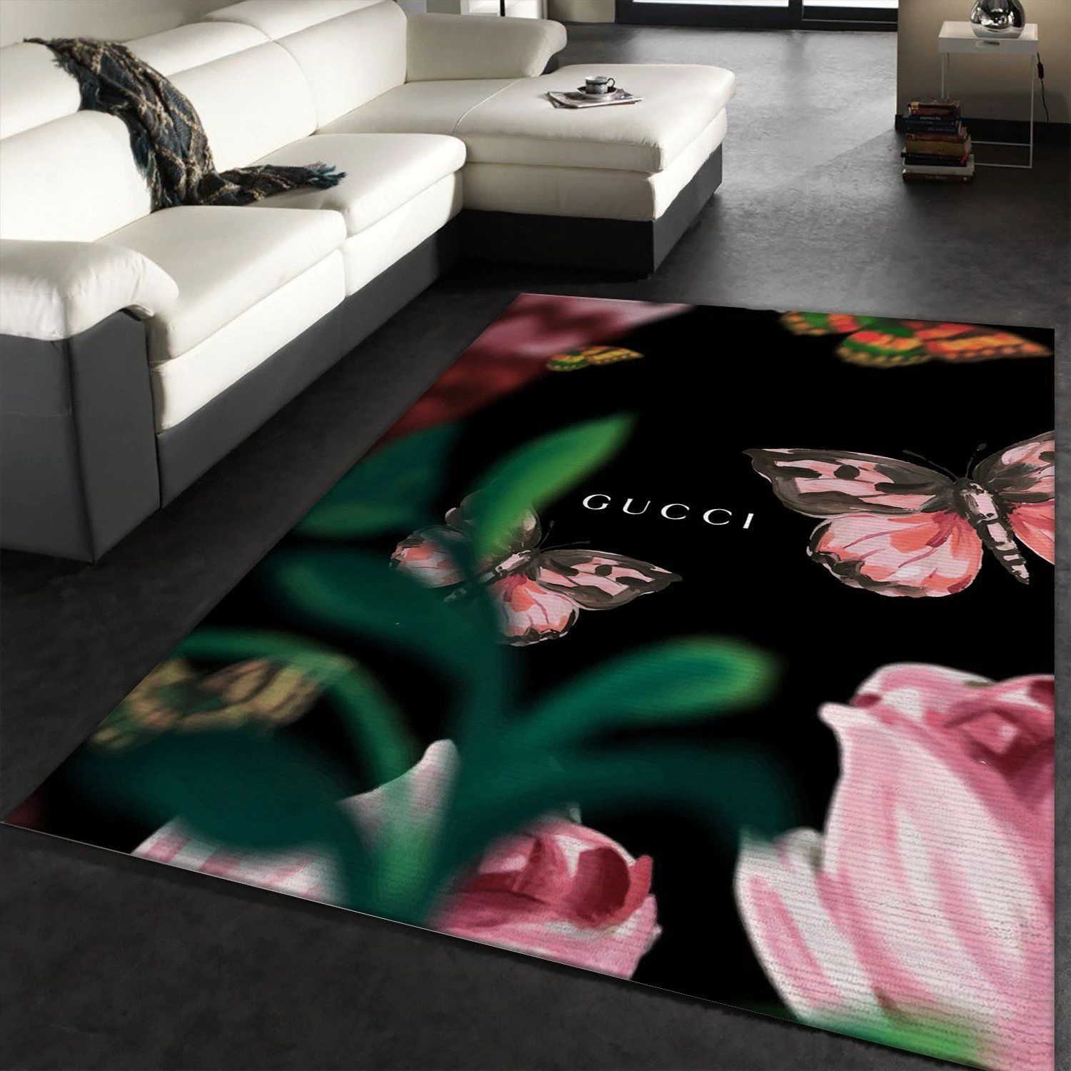 Gucci Butterflies Area Rug Living Room Rug Christmas Gift US Decor - Indoor Outdoor Rugs