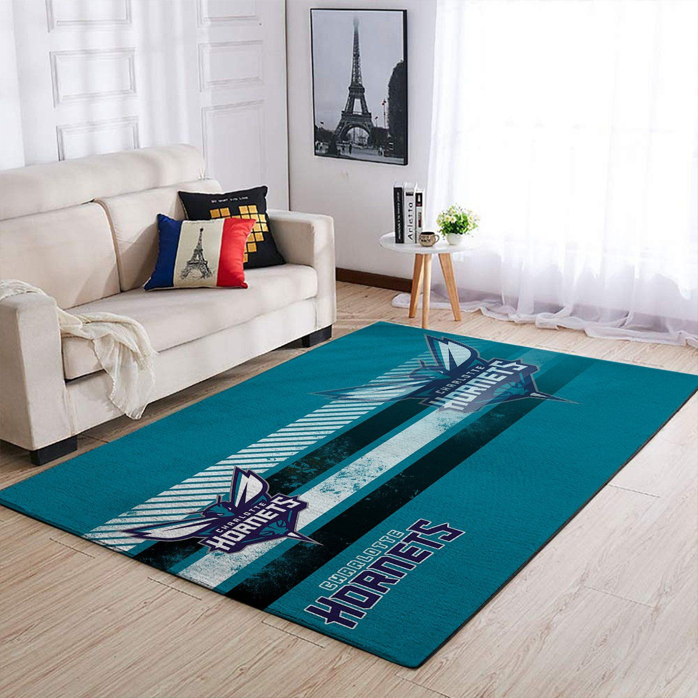 Charlotte Hornets Nba Team Logo Nice Gift Home Decor Rectangle Area Rug - Indoor Outdoor Rugs