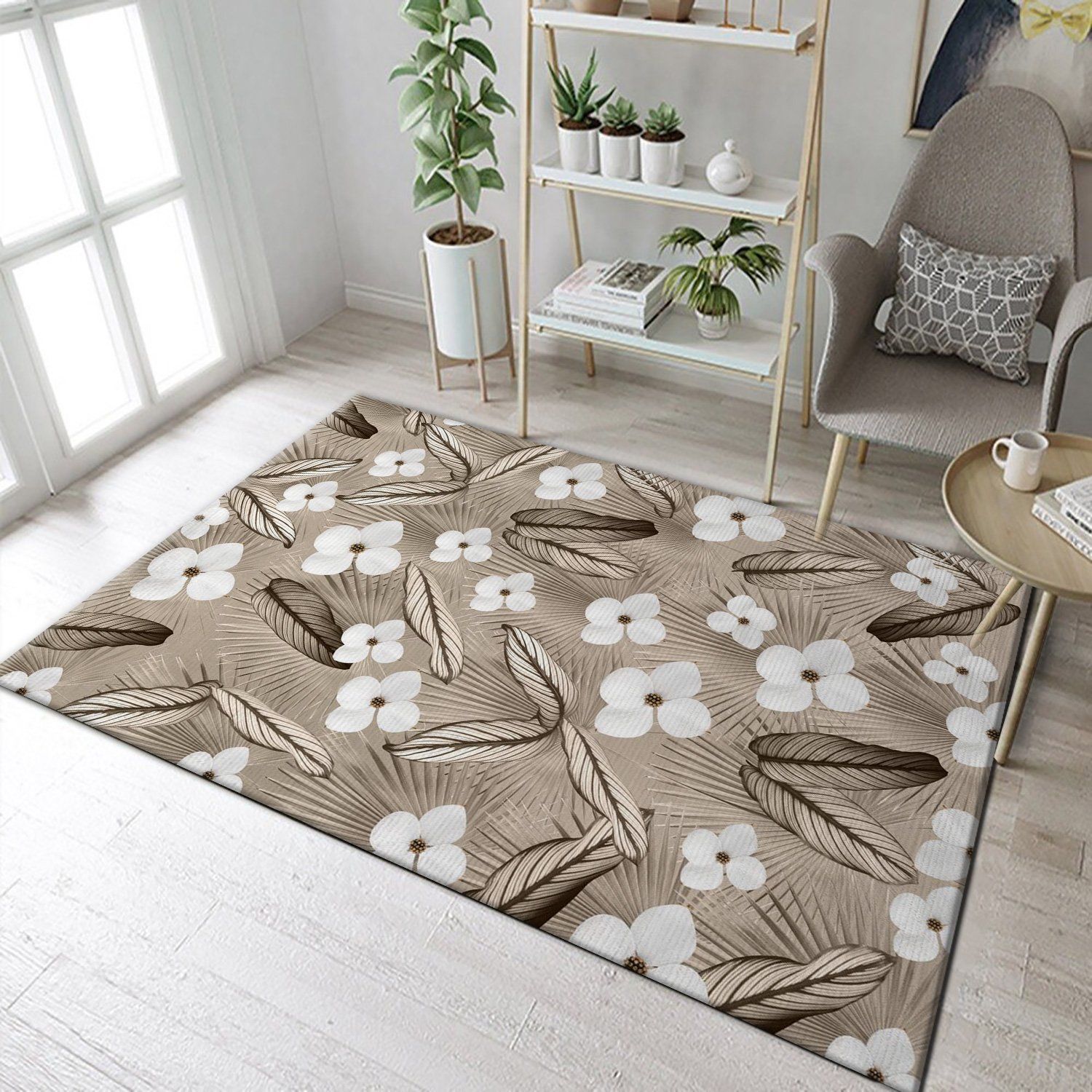 Calathea Palm Floral 1 Area Rug, Bedroom, Home US Decor - Indoor Outdoor Rugs