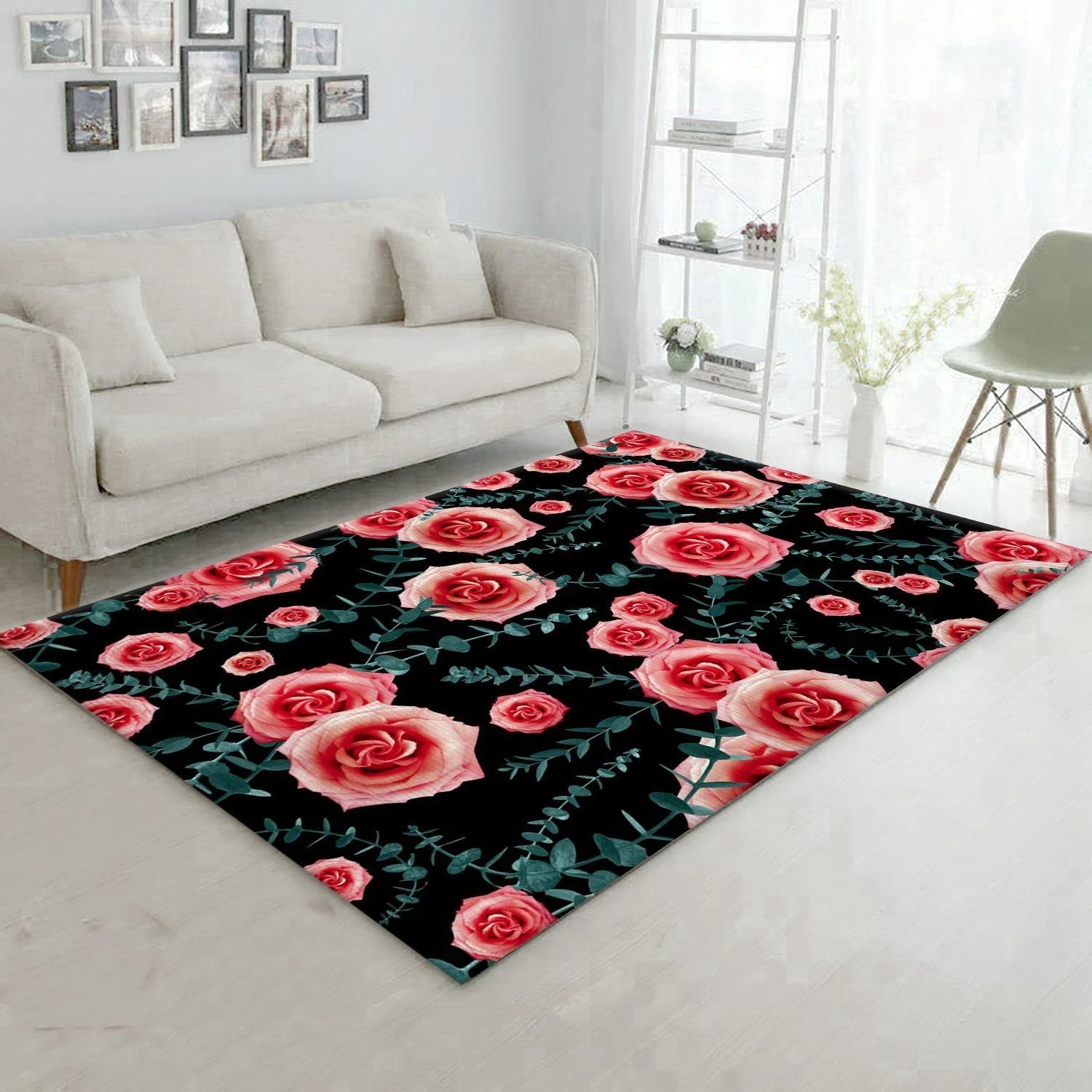 Night Rose Eucalyptus 2 Area Rug, Gift for fans, Home Decor Floor Decor - Indoor Outdoor Rugs