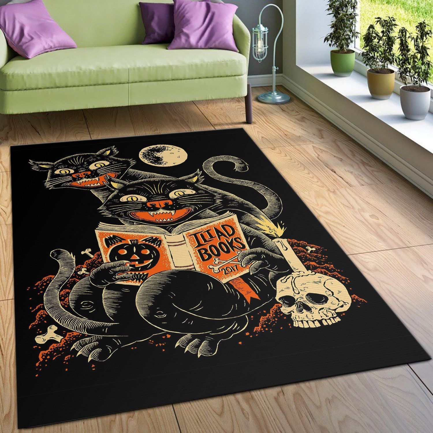 Cat Halloween Rug Bedroom Carpet - Indoor Outdoor Rugs