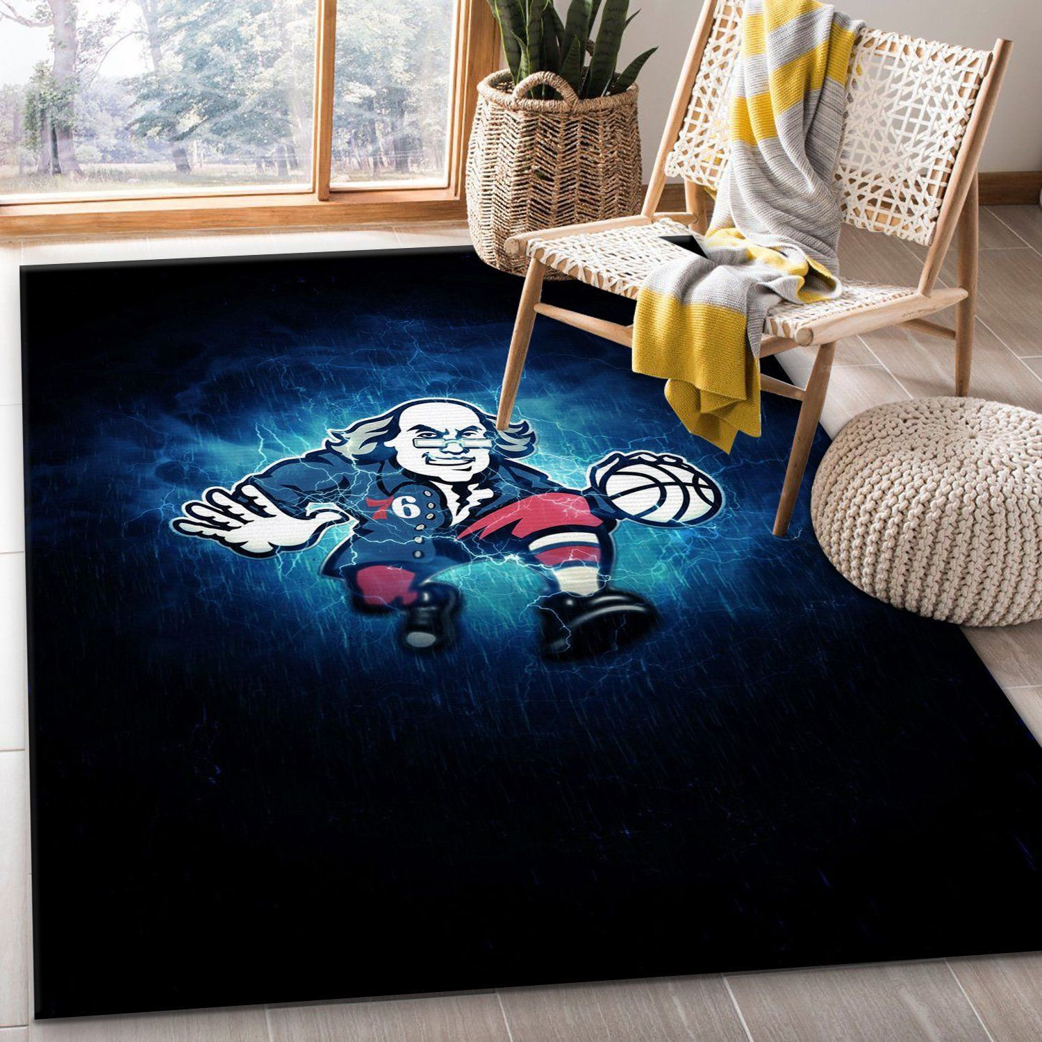 Philadelphia Sixers NFL Area Rug Bedroom Rug Home Decor Floor Decor - Indoor Outdoor Rugs