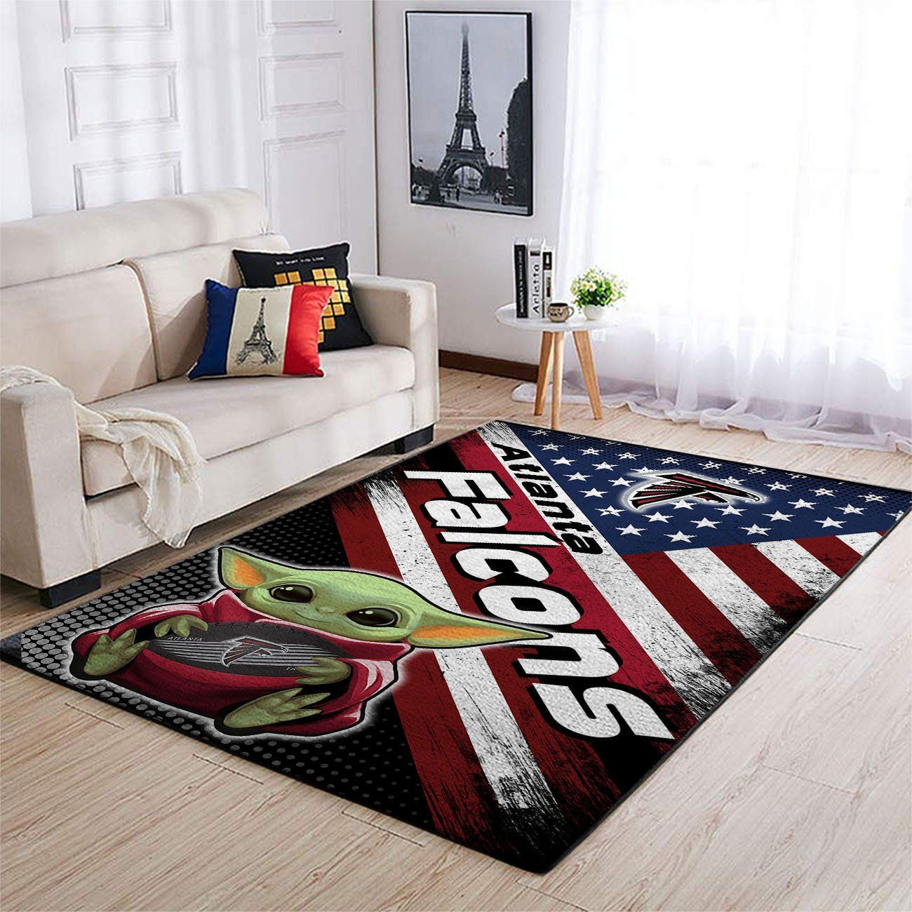 Atlanta Falcons Nfl Team Logo Baby Yoda Us Style Nice Gift Home Decor Rectangle Area Rug - Indoor Outdoor Rugs