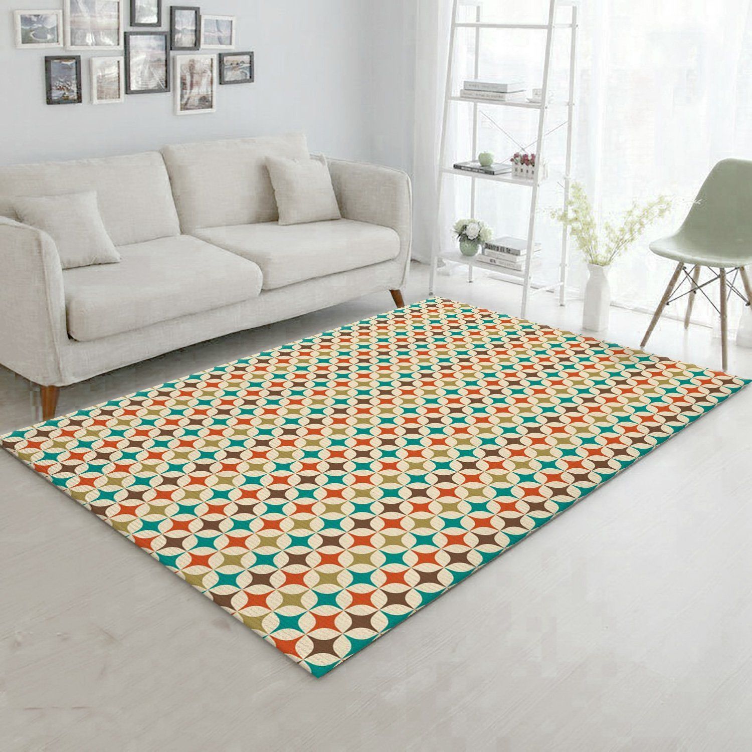 Midcentury Pattern 15 Area Rug Carpet, Living Room Rug, Home Decor Floor Decor - Indoor Outdoor Rugs