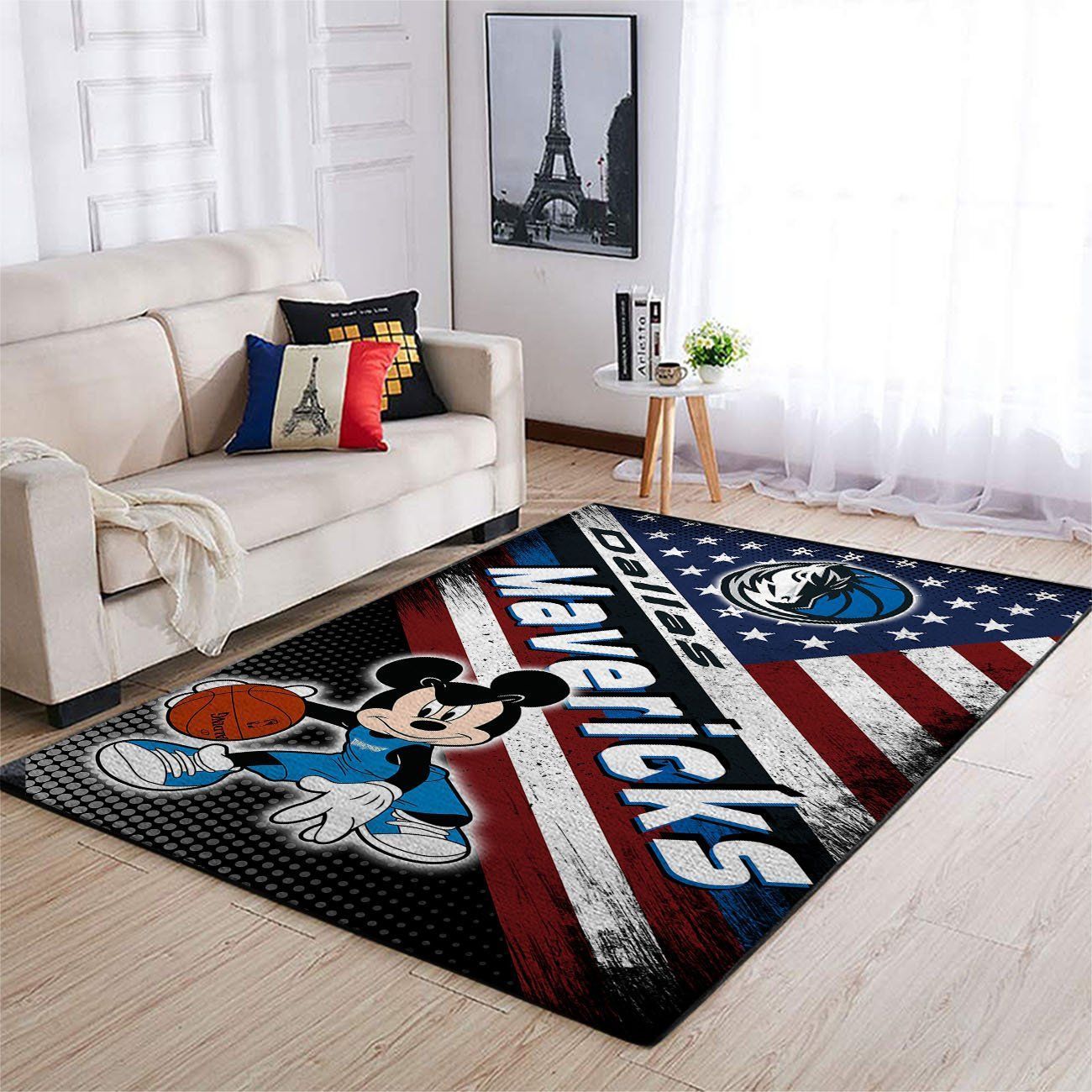 Dallas Mavericks Nba Team Logo Mickey Us Style Nice Gift Home Decor Rectangle Area Rug - Indoor Outdoor Rugs