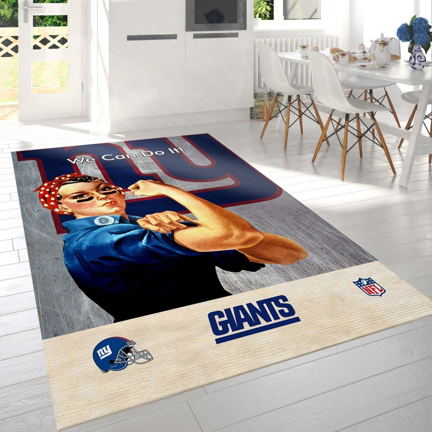 New York Giants Nfl Team Logo Rug Bedroom Rug US Gift Decor - Indoor Outdoor Rugs