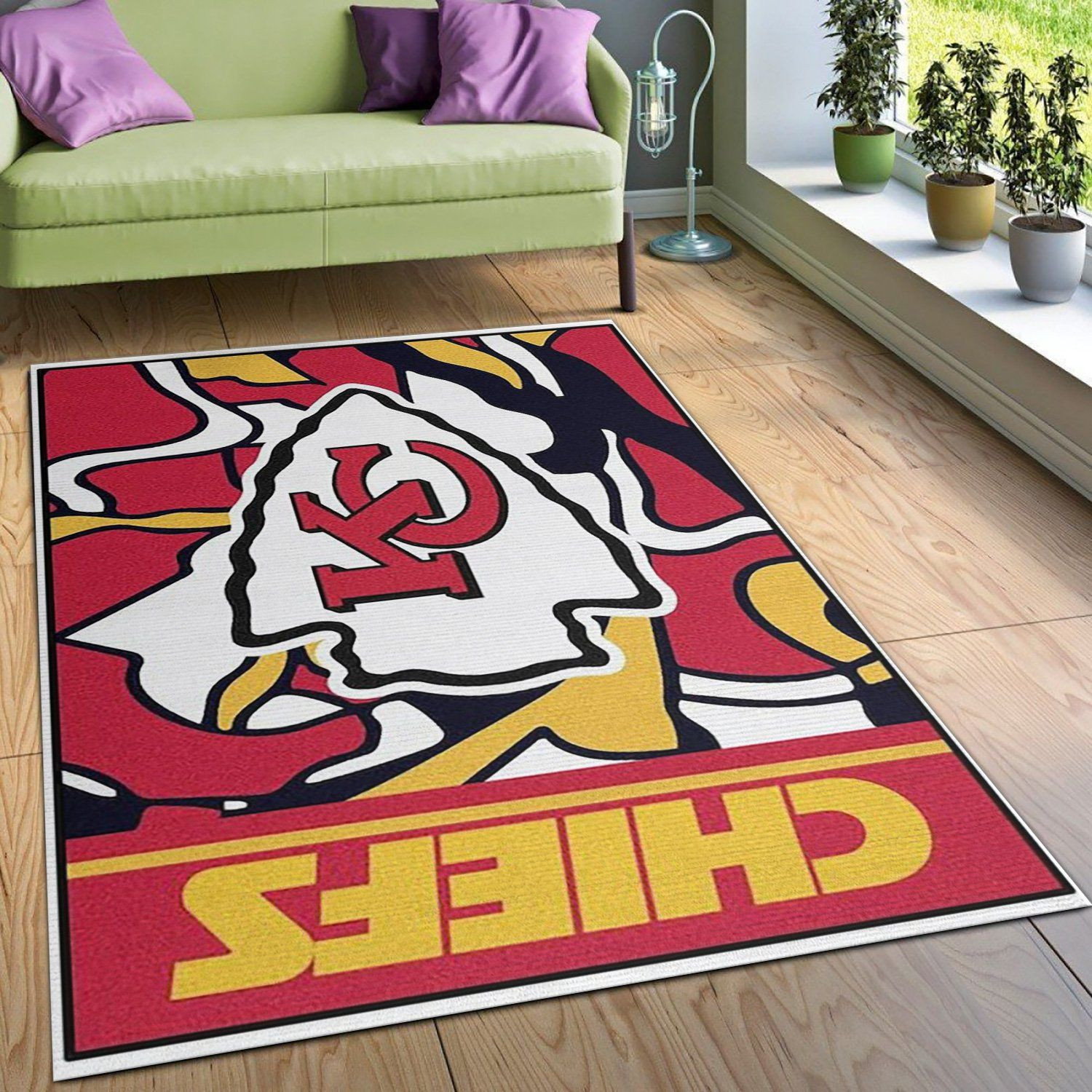 Kansas City Chiefs Nfl Area Rug Carpet, Kitchen Rug, Home Decor Floor Decor - Indoor Outdoor Rugs