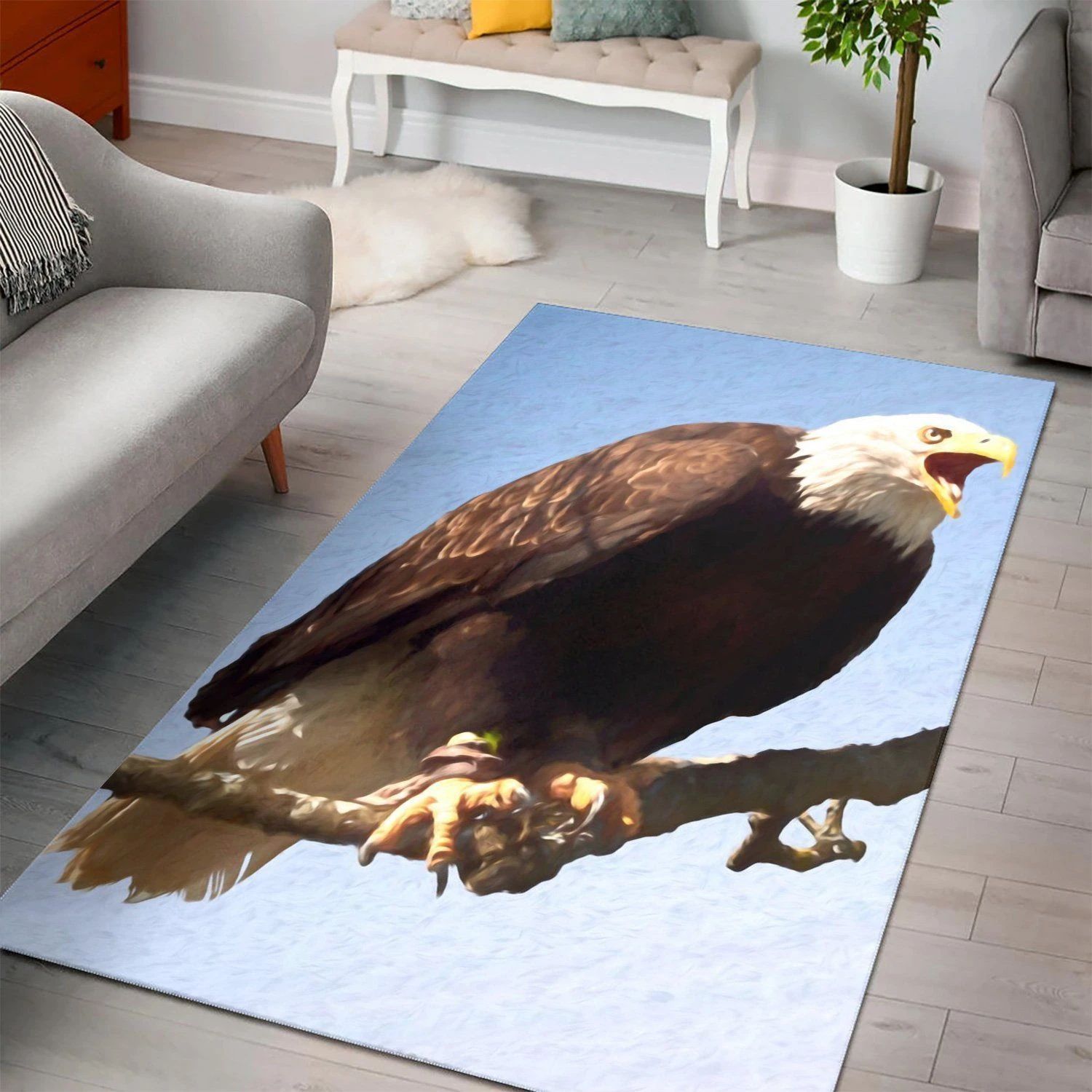 Bald American Eagle  Carpet Living Room, Room Decor, Floor Decor Home Decor - Indoor Outdoor Rugs