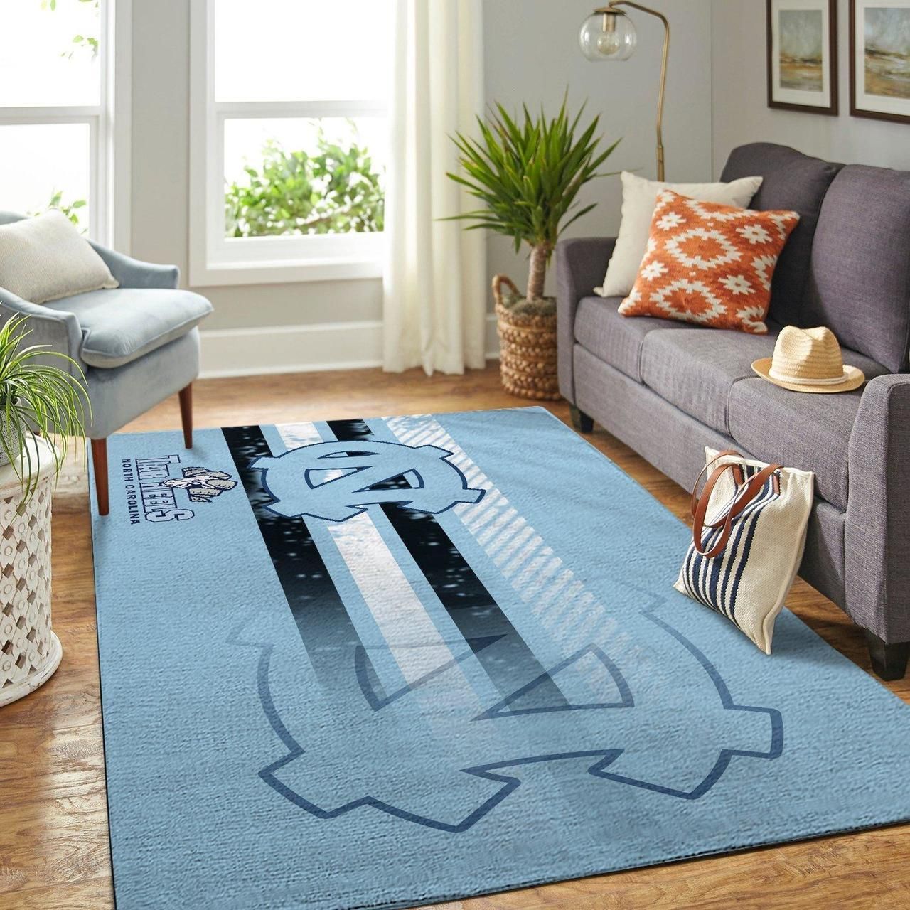 North Carolina Tar Heels Rug Room Carpet Sport Custom Ncaa Floor Mat - Indoor Outdoor Rugs