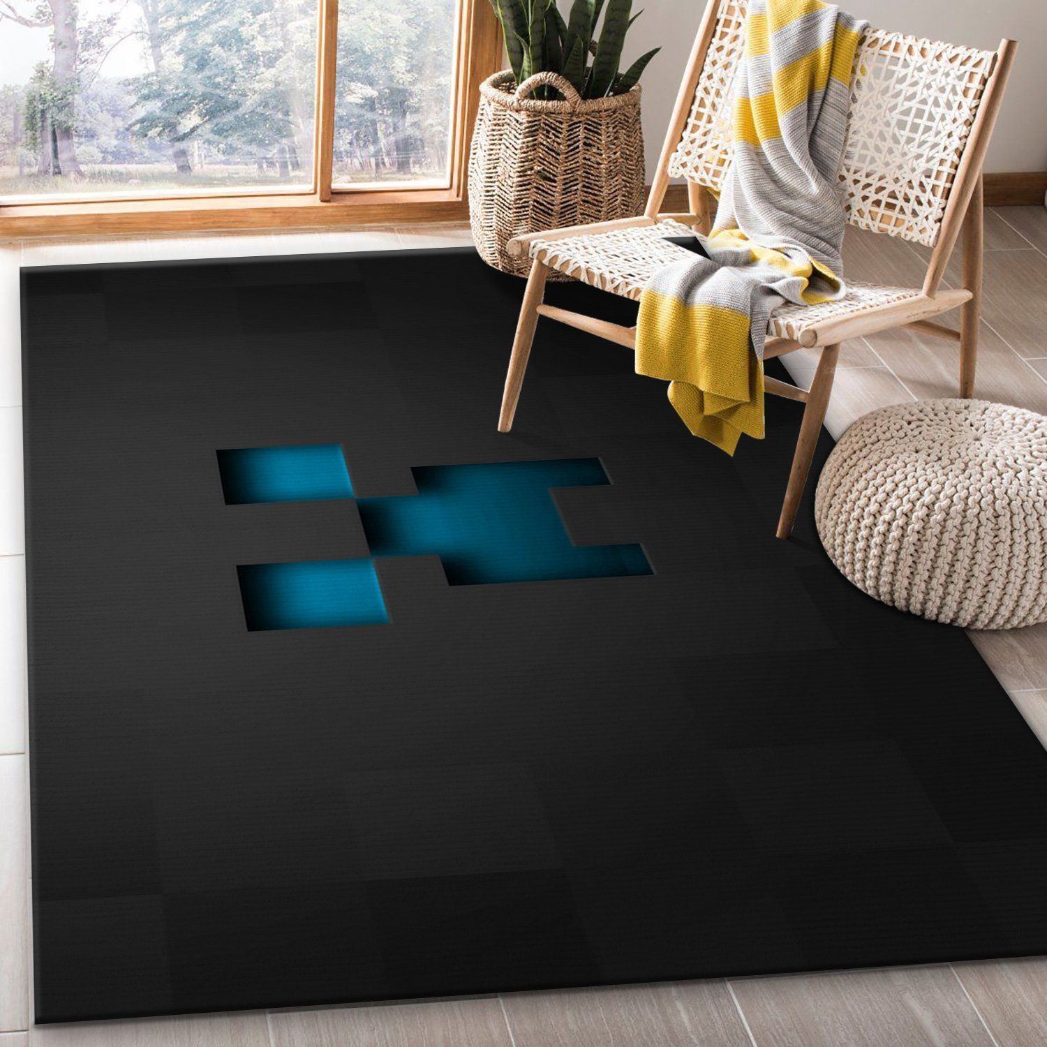 Minecraft Area Rug Living Room Rug Home Decor Floor Decor - Indoor Outdoor Rugs