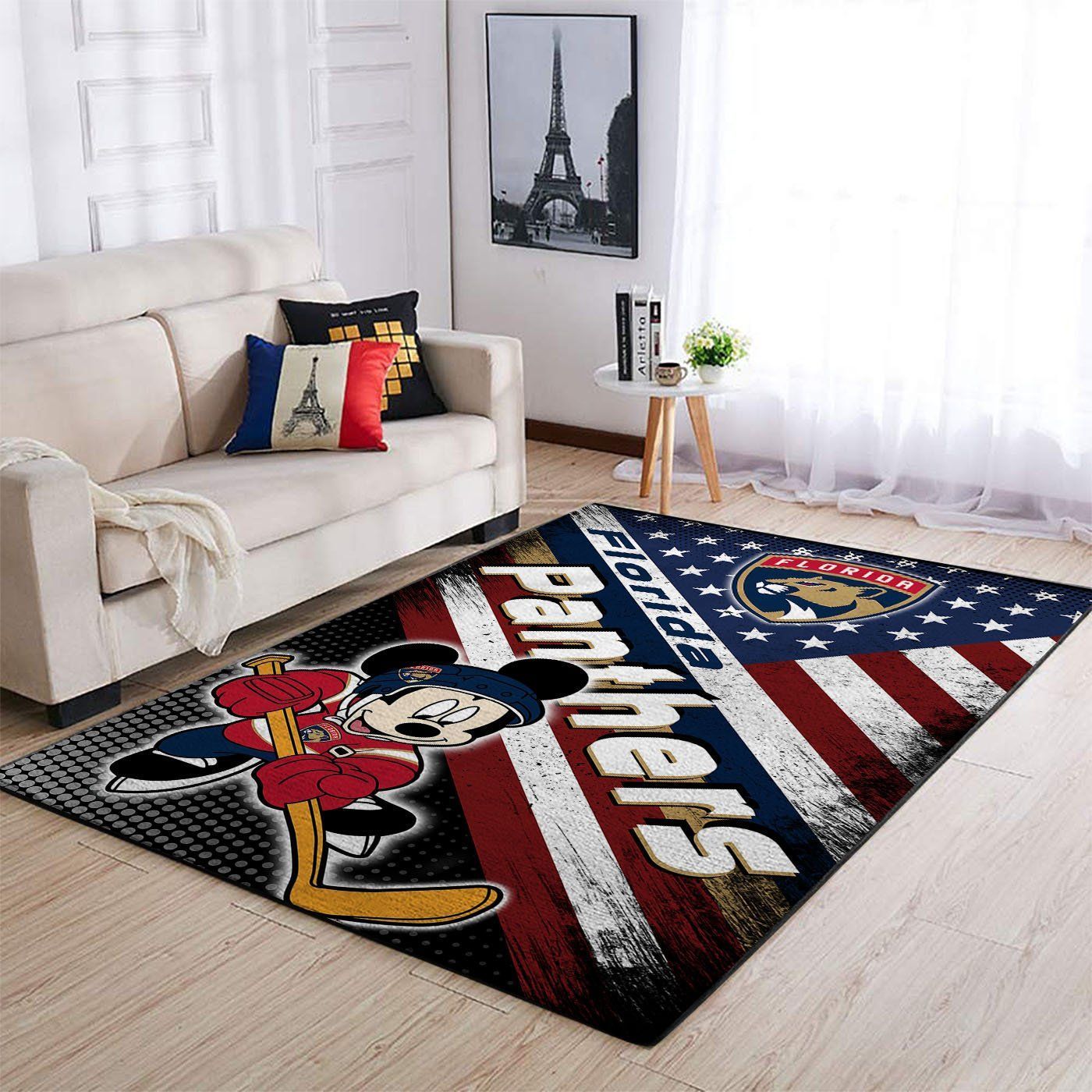 Florida Panthers Nhl Team Logo Mickey Us Style Nice Gift Home Decor Rectangle Area Rug - Indoor Outdoor Rugs