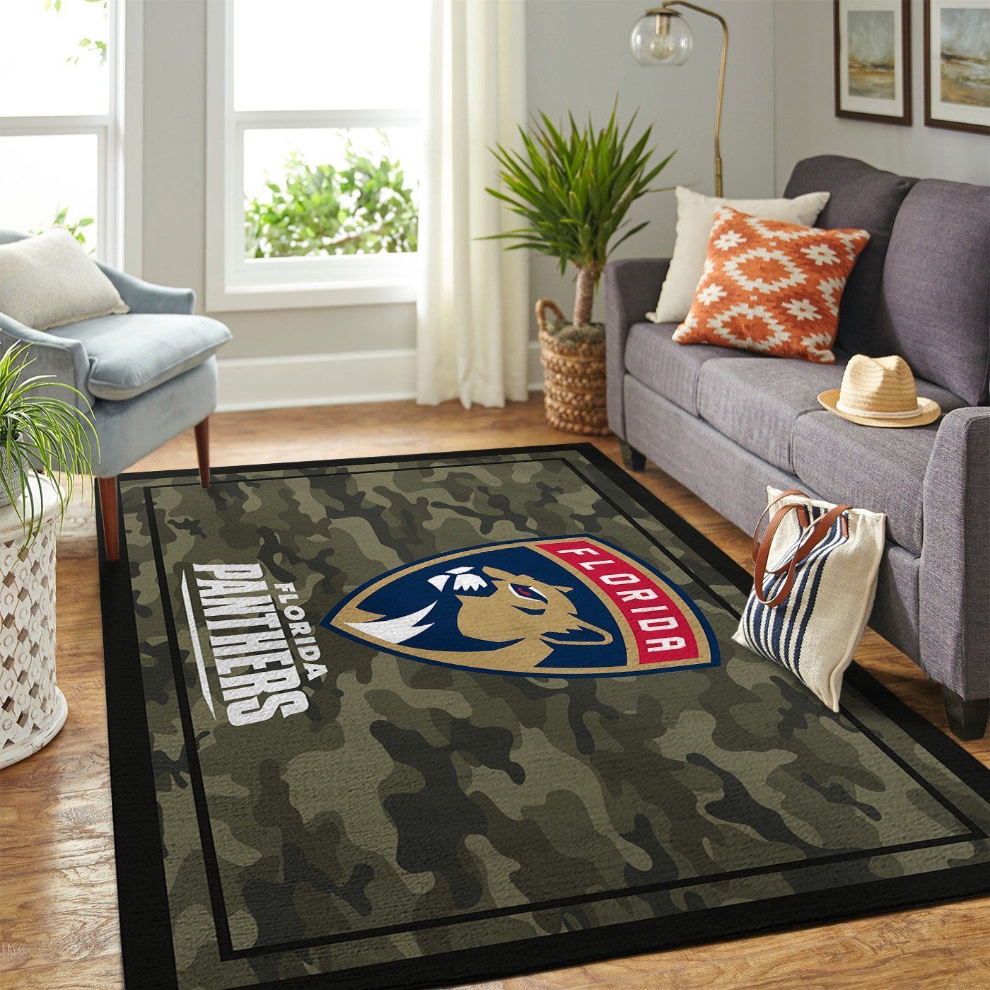 Florida Panthers Nhl Team Logo Camo Style Nice Gift Home Decor Area Rug Rugs For Living Room - Indoor Outdoor Rugs