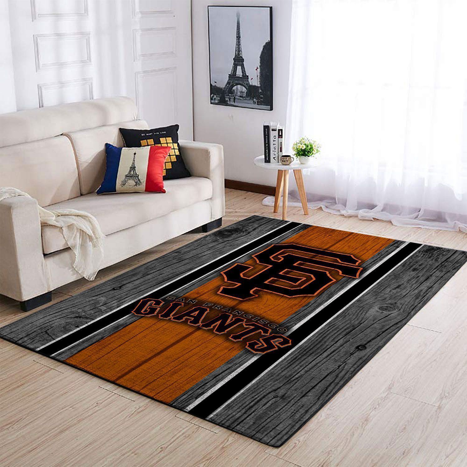 San Francisco Giants Mlb Team Logo Wooden Style Style Nice Gift Home Decor Rectangle Area Rug - Indoor Outdoor Rugs