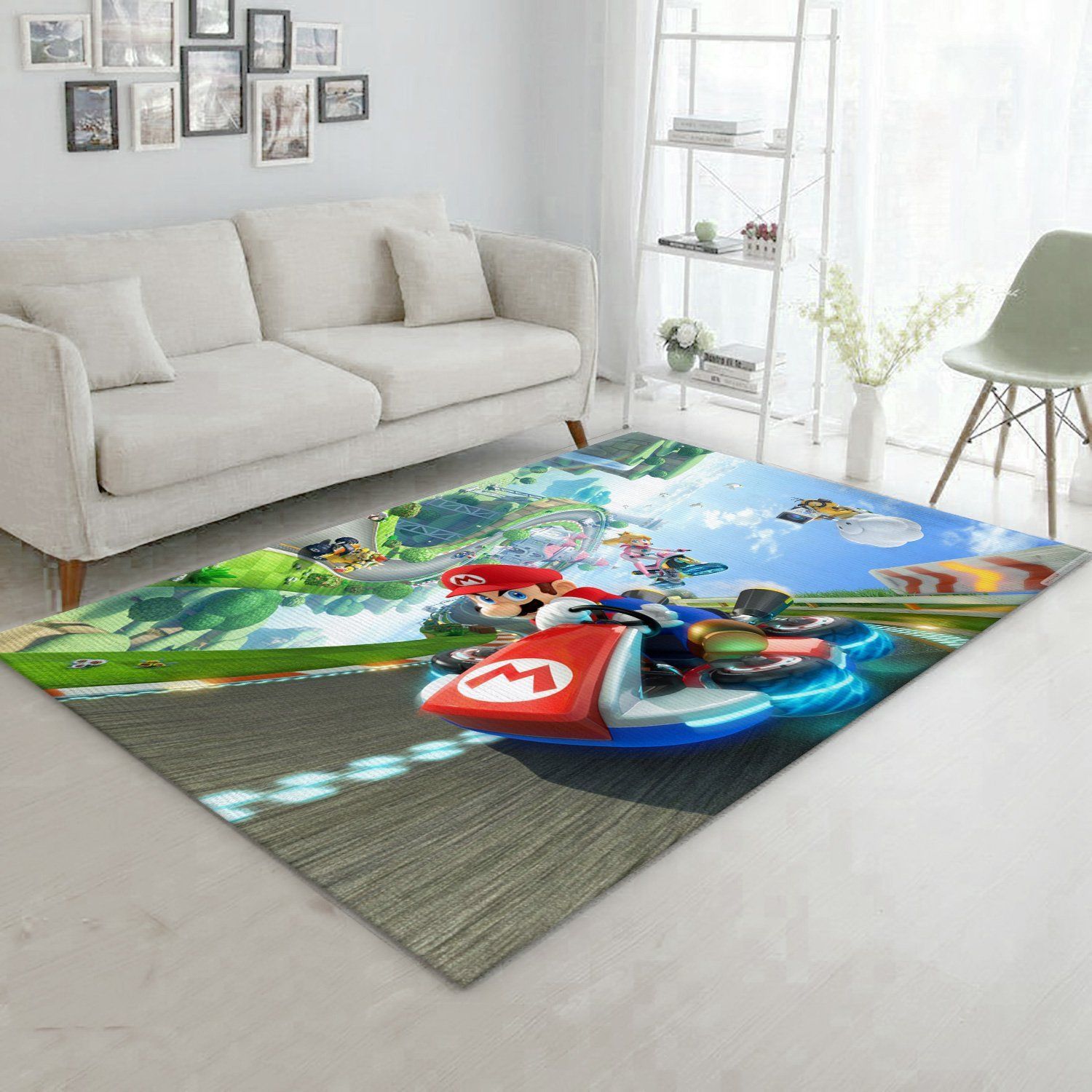 Mario Racing Area Rug Living Room Rug US Gift Decor - Indoor Outdoor Rugs