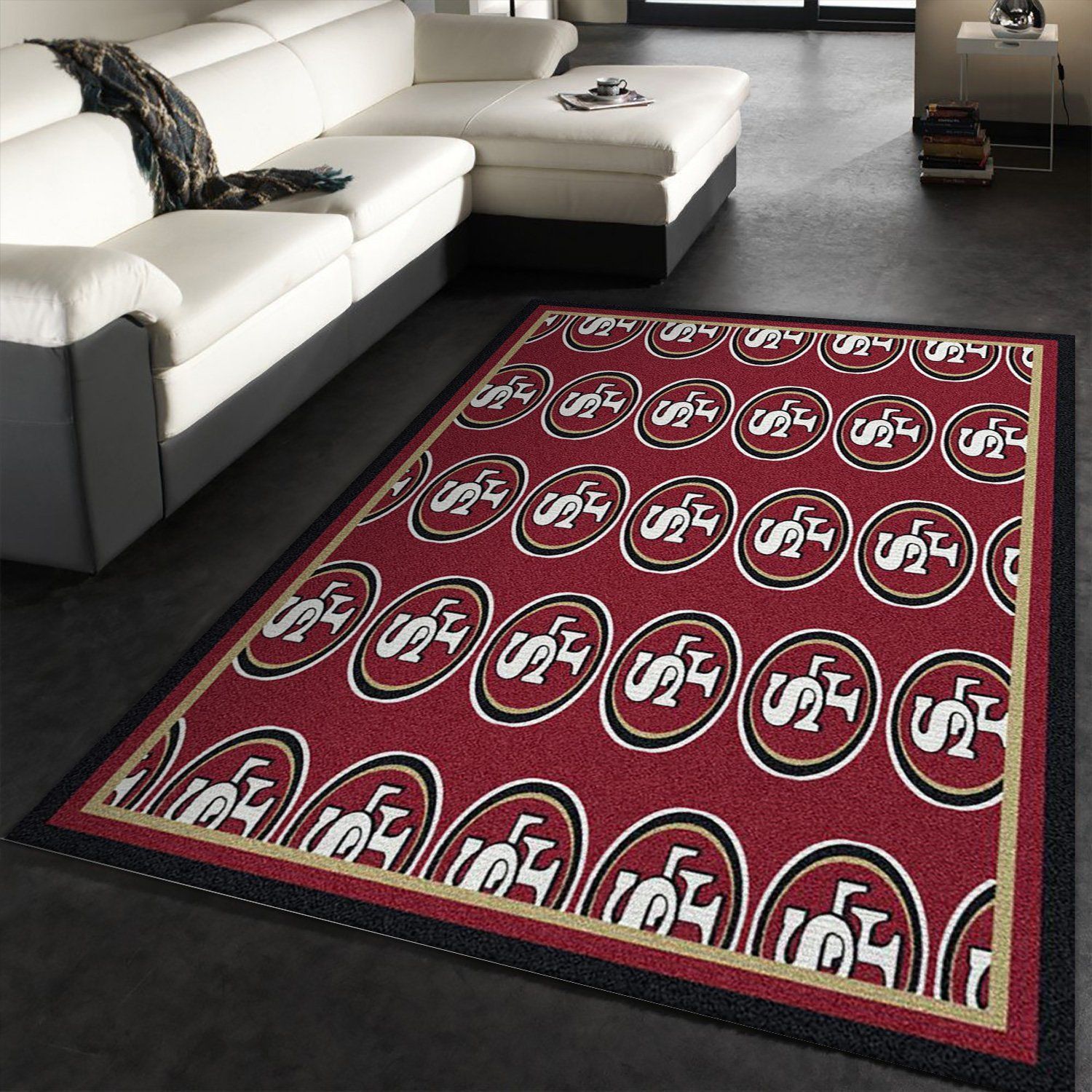 San Francisco 49ers Repeat Rug Nfl Team Area Rug Carpet, Kitchen Rug, US Gift Decor - Indoor Outdoor Rugs