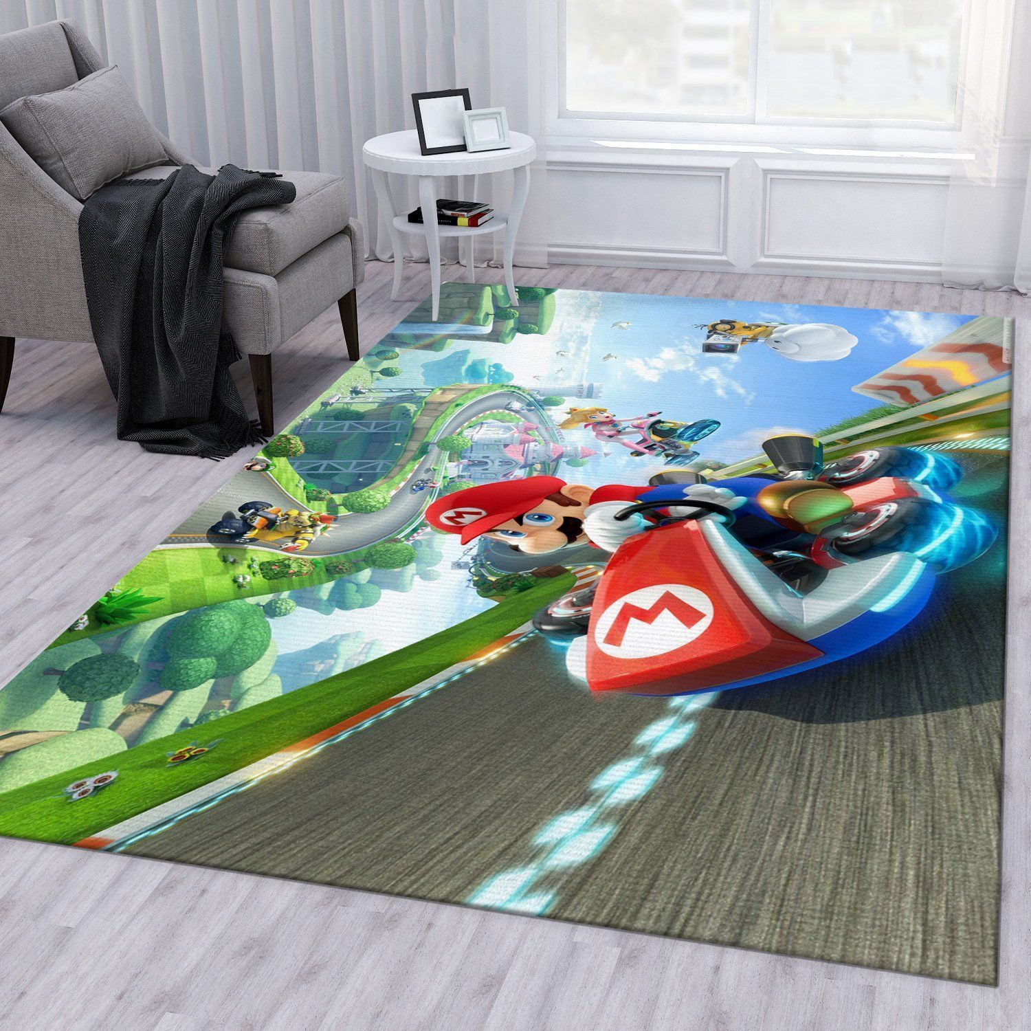 Mario Racing Area Rug Living Room Rug US Gift Decor - Indoor Outdoor Rugs