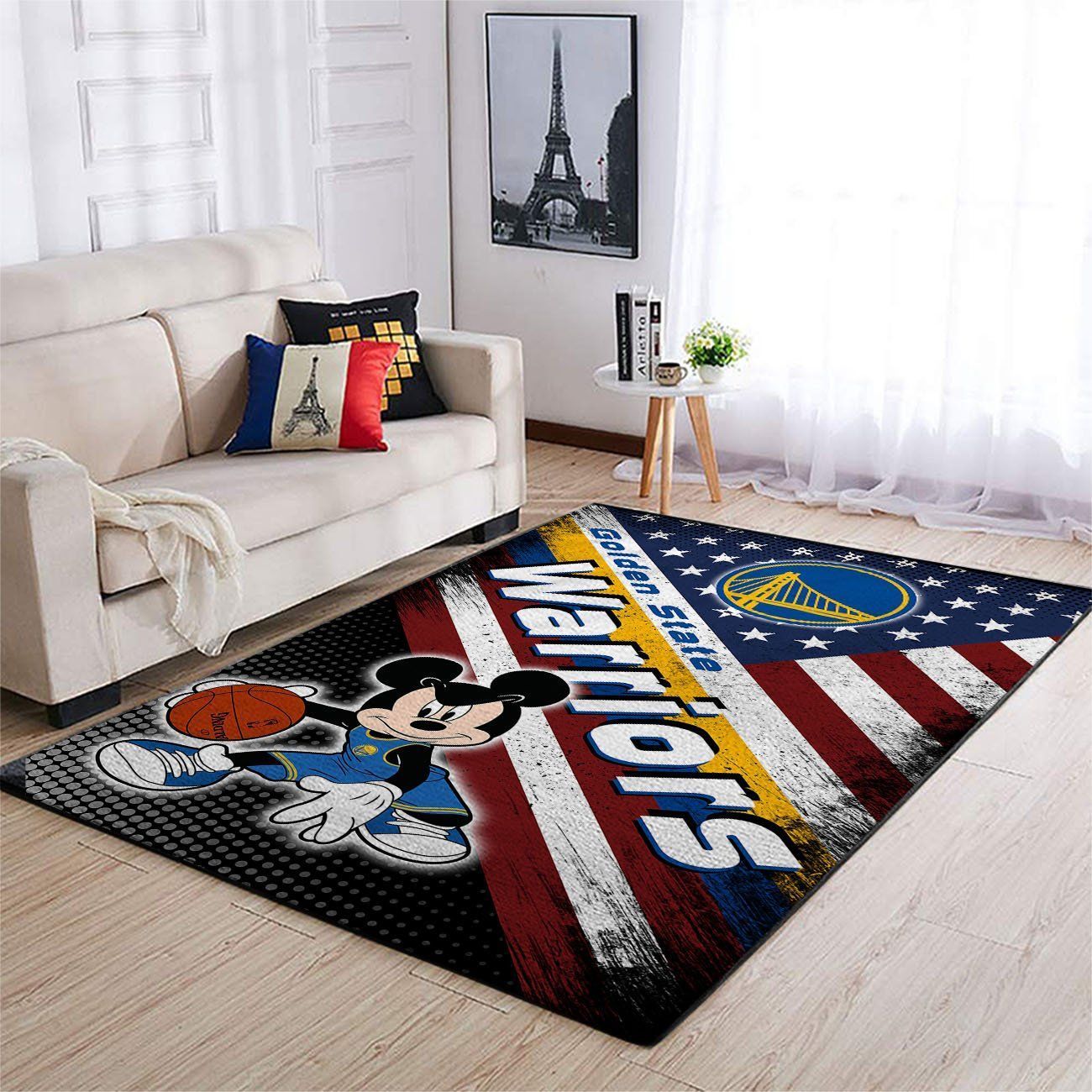 Golden State Warriors Nba Team Logo Mickey Us Style Nice Gift Home Decor Rectangle Area Rug - Indoor Outdoor Rugs