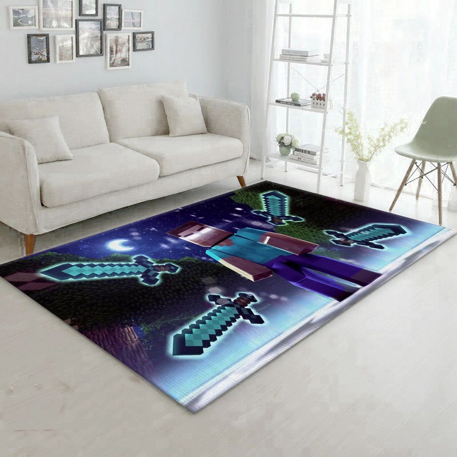 Minecraft Gaming Area Rug Bedroom Rug Family Gift US Decor - Indoor Outdoor Rugs