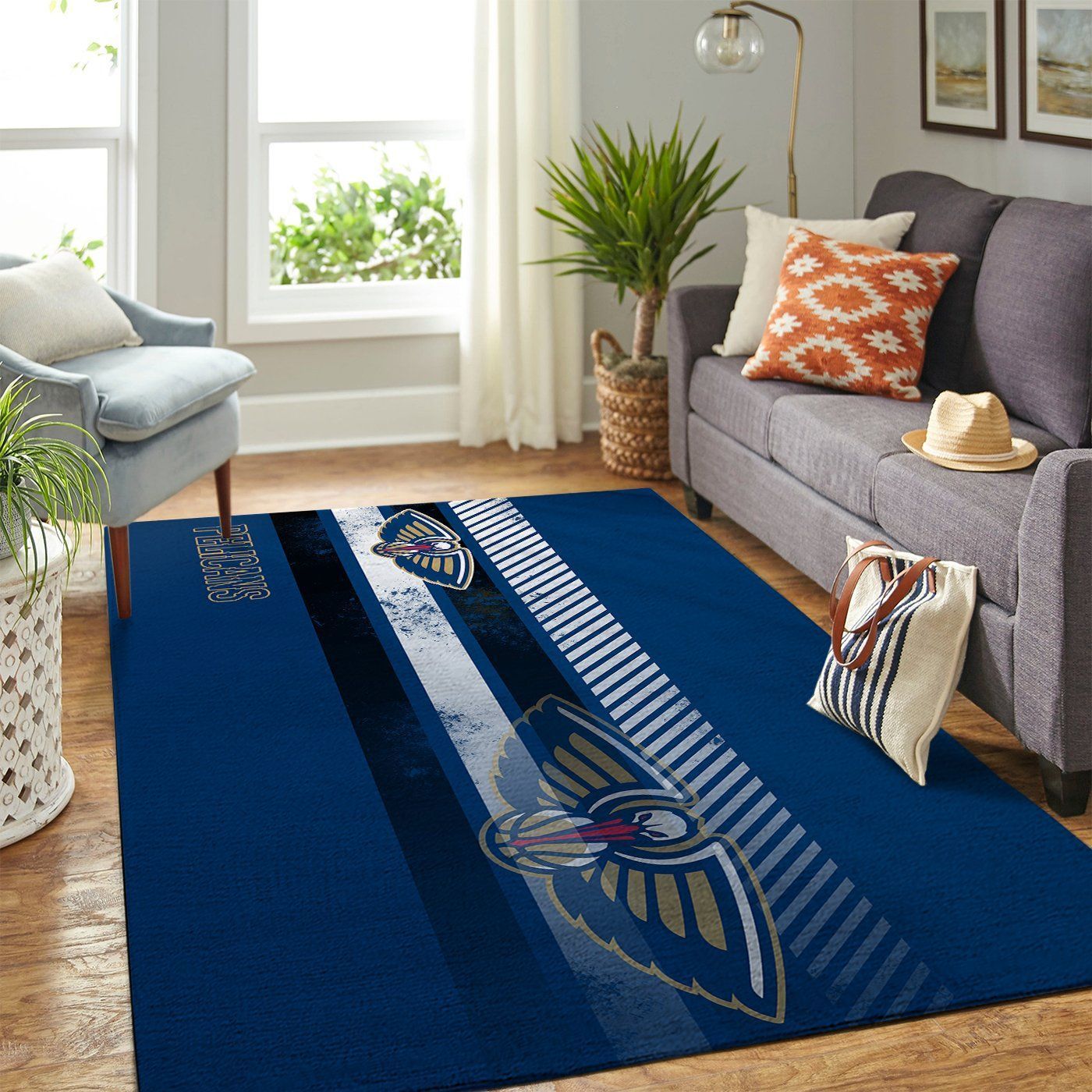 New Orleans Pelicans Nba Team Logo Nice Gift Home Decor Rectangle Area Rug - Indoor Outdoor Rugs