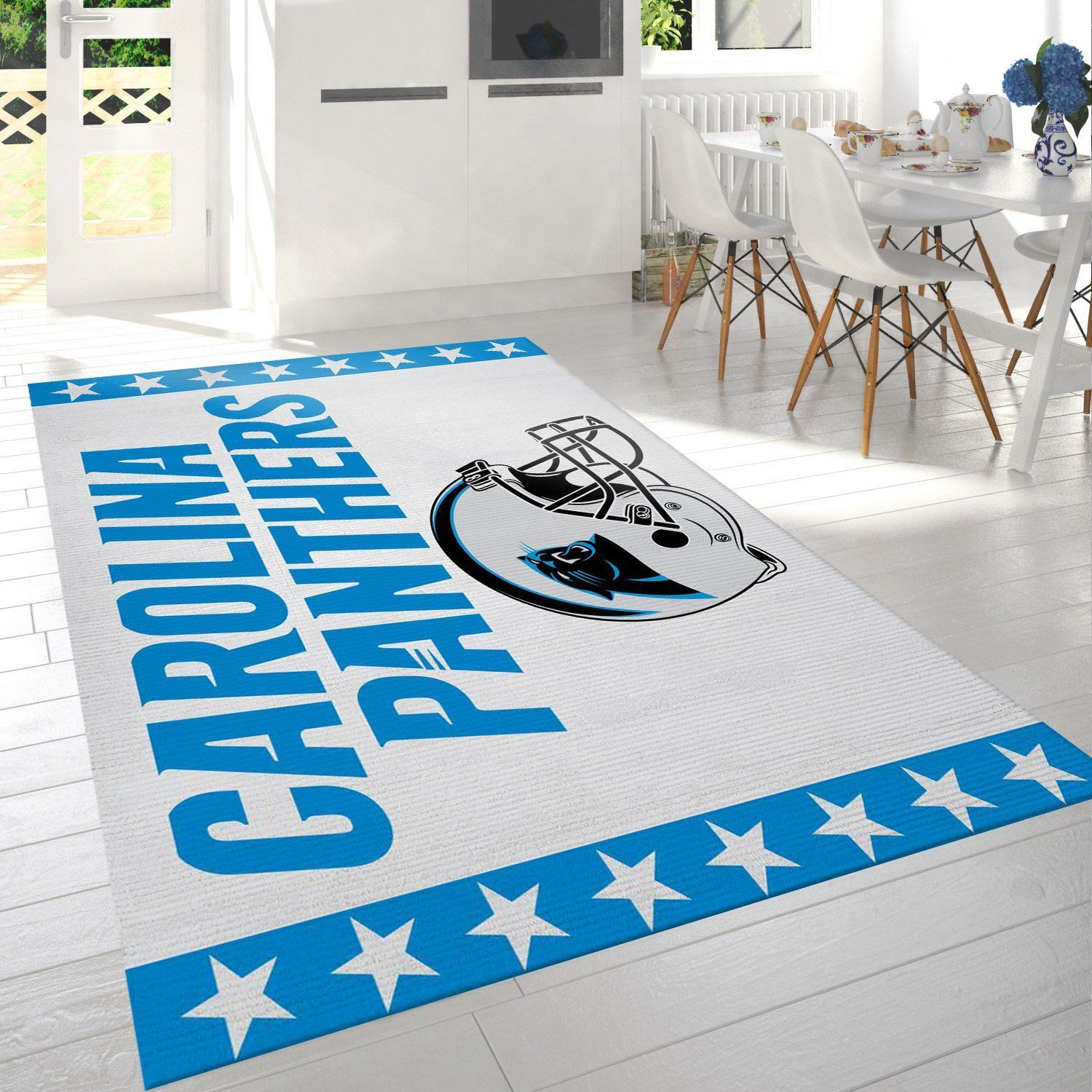 Carolina Panthers Helmet Nfl Team Logo Rug Living Room Rug Home Decor Floor Decor - Indoor Outdoor Rugs