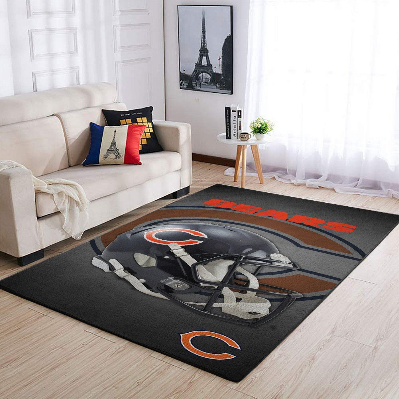 Chicago Bears Nfl Team Logo Helmet Nice Gift Home Decor Rectangle Area Rug - Indoor Outdoor Rugs