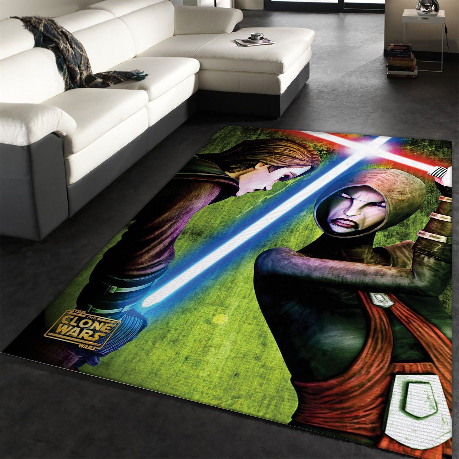 Anakin Vs Asajj Star War Character Rug, Area Rug, Home US Decor - Indoor Outdoor Rugs