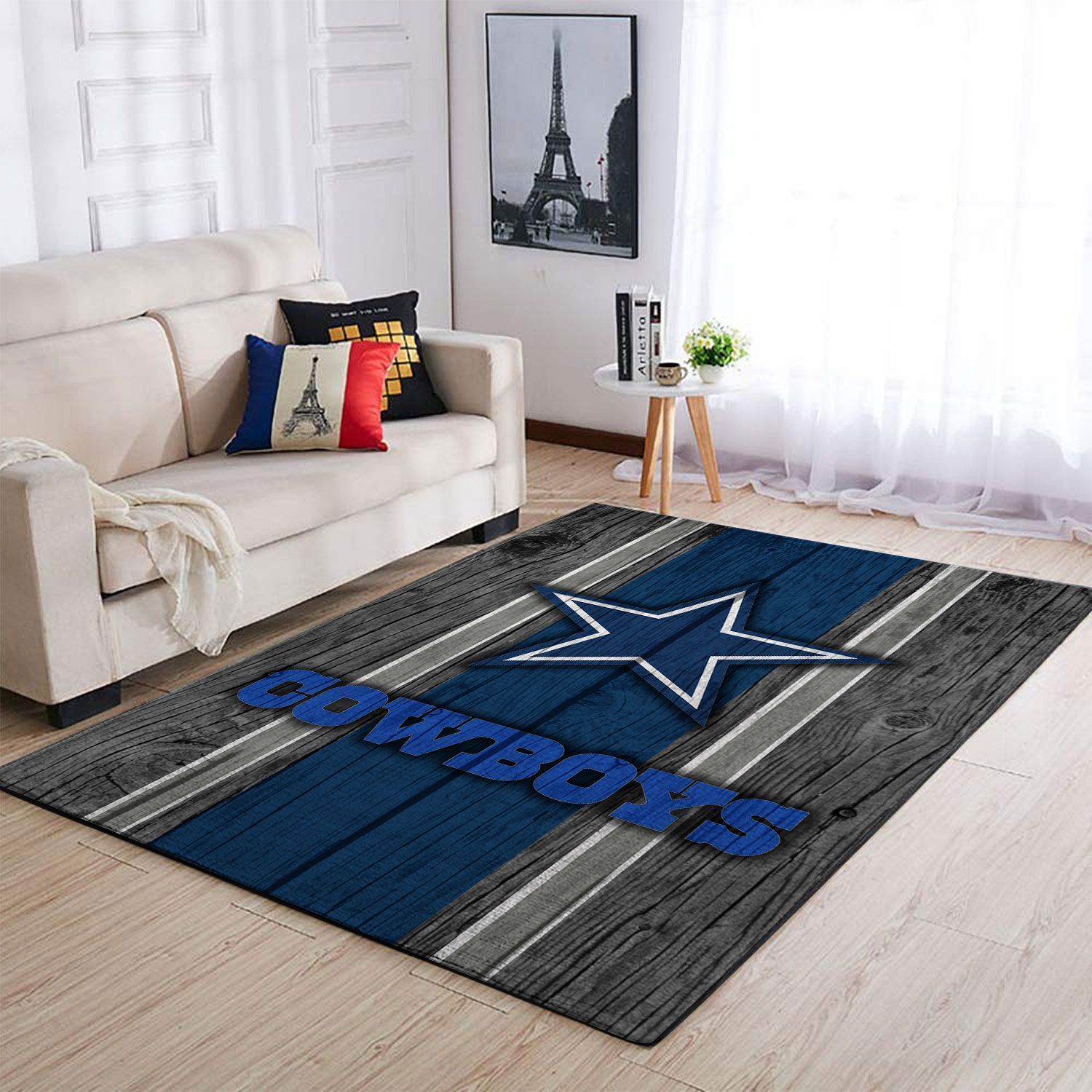 Dallas Cowboys Nfl Team Logo Wooden Style Style Nice Gift Home Decor Rectangle Area Rug - Indoor Outdoor Rugs