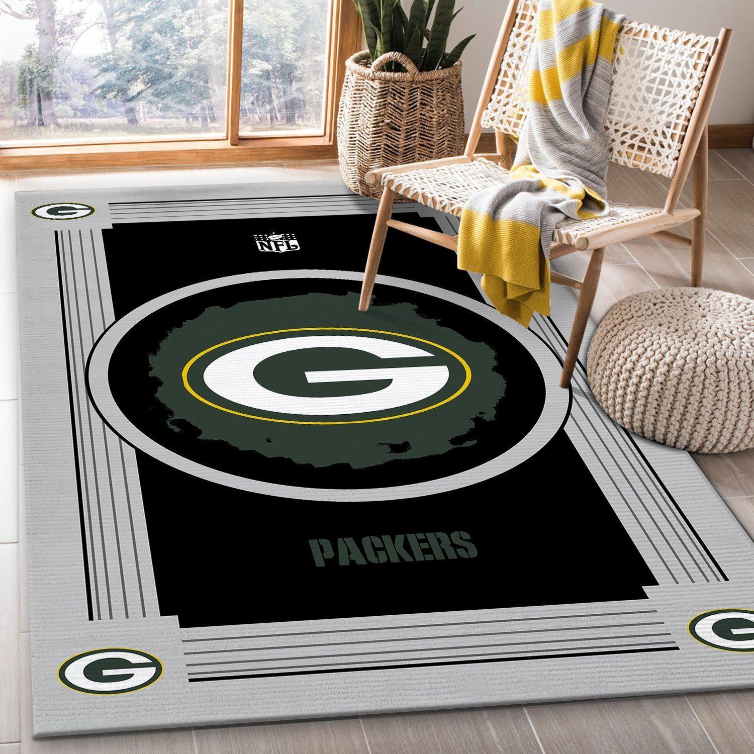 Green Bay Packers NFL Team Logo Area Rugs Living Room Carpet Floor Decor The US Decor - Indoor Outdoor Rugs