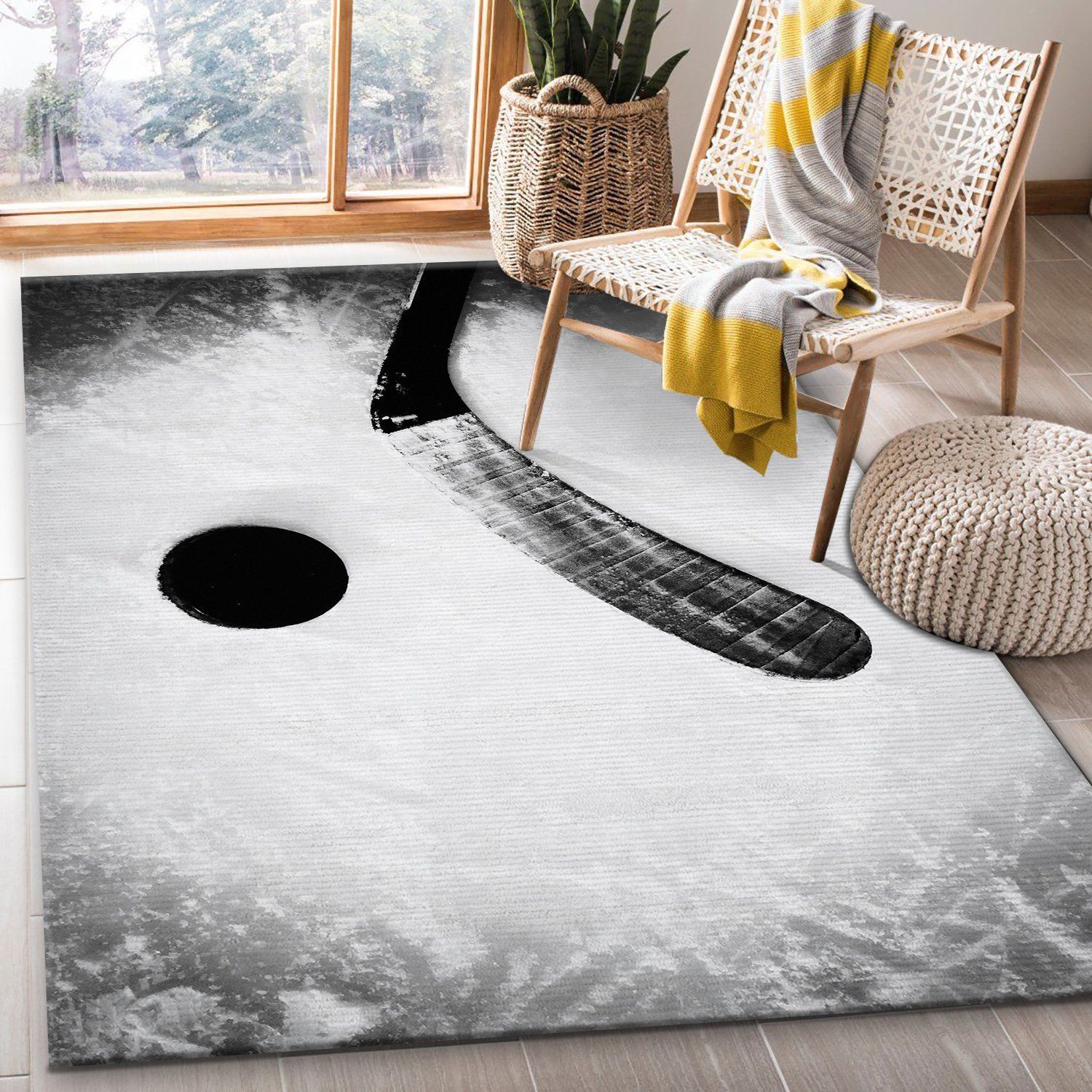 Hockey Area Rugs Living Room Carpet Christmas Gift Floor Decor The US Decor - Indoor Outdoor Rugs