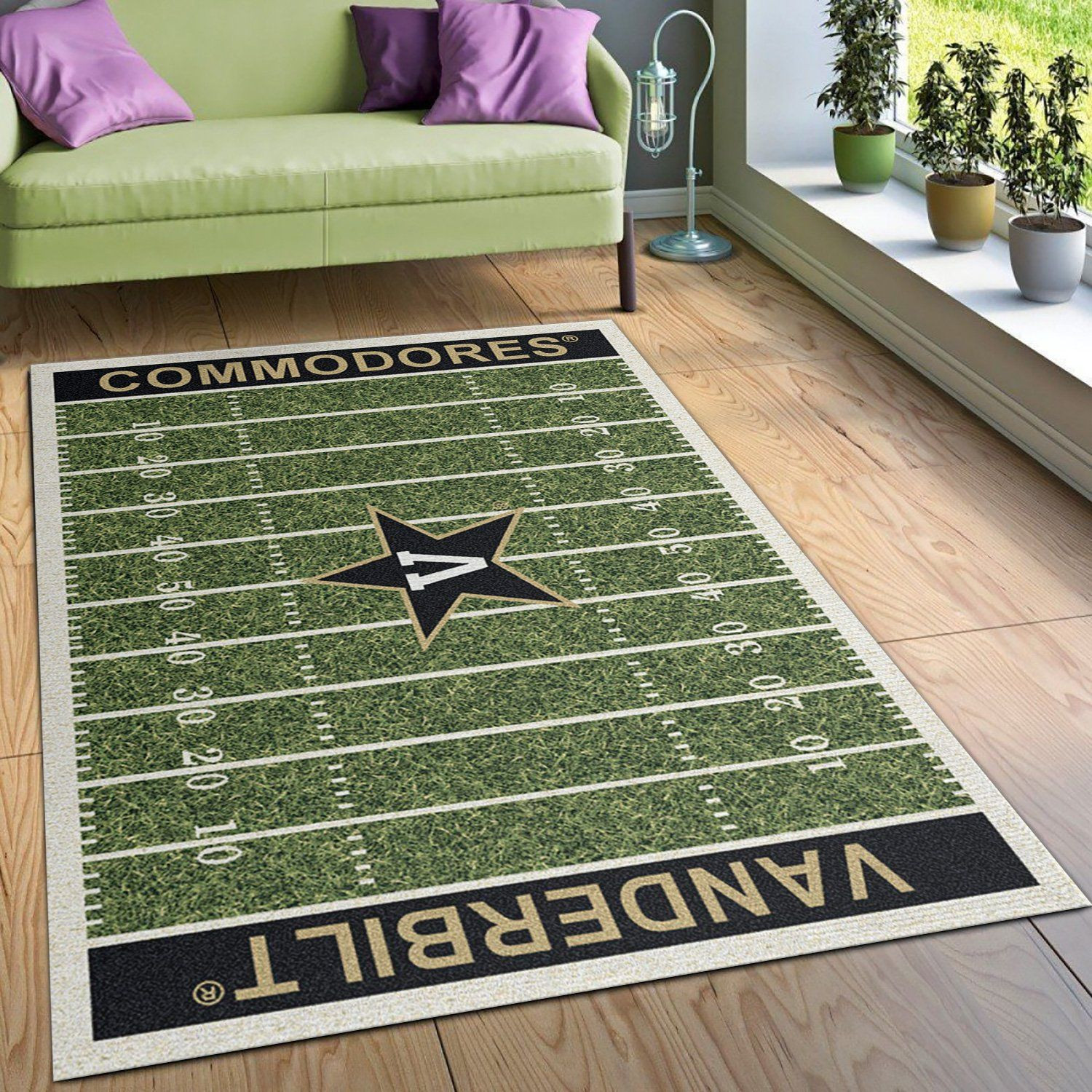 College Vanderbilt NFL Team Logo Area Rug, Kitchen Rug, Christmas Gift US Decor - Indoor Outdoor Rugs