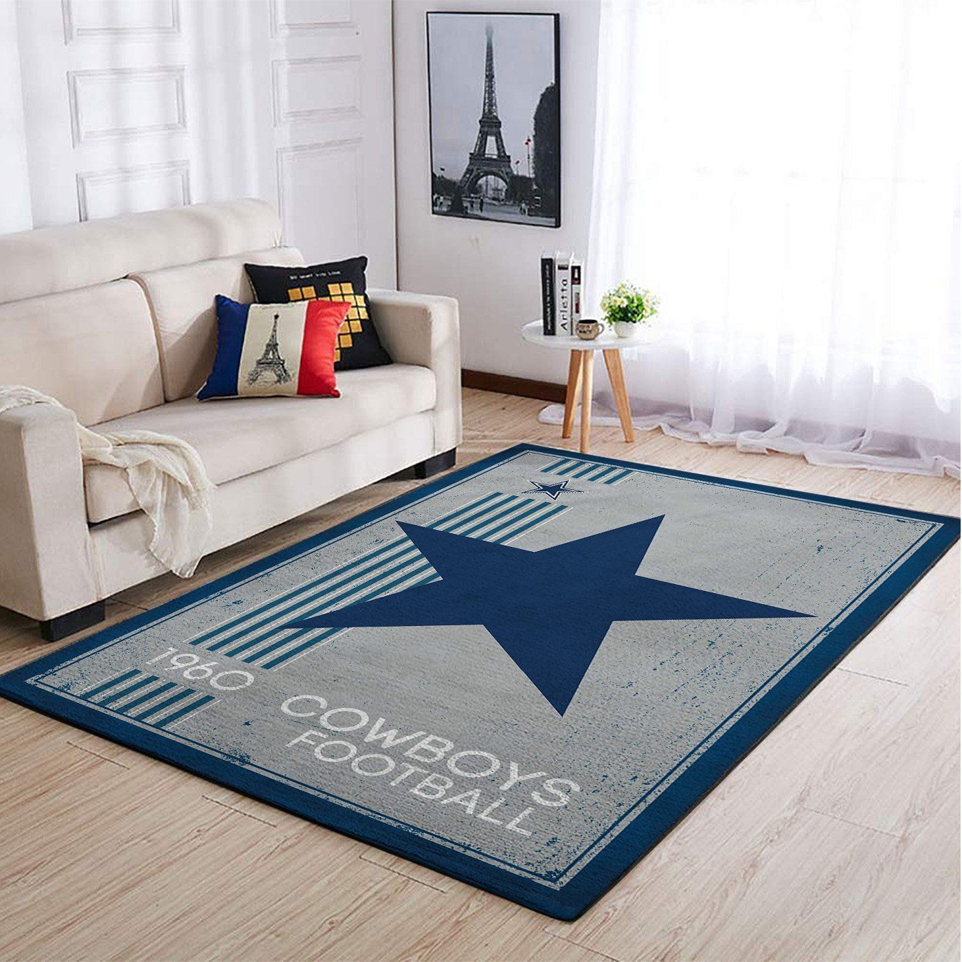 Dallas Cowboys Nfl Team Logo Retro Style Nice Gift Home Decor Rectangle Area Rug - Indoor Outdoor Rugs