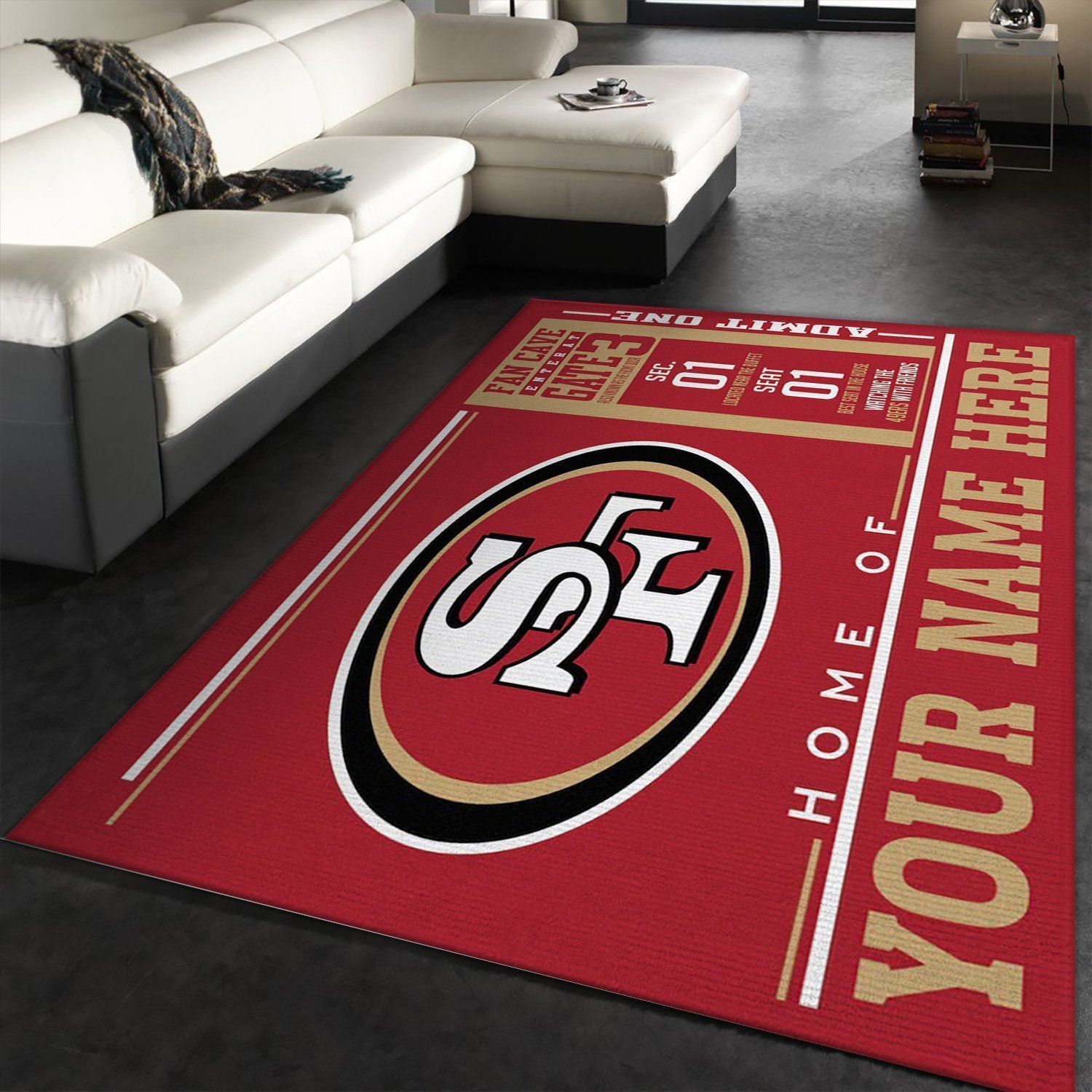 Customizable San Francisco 49ers Wincraft Personalized NFL Team Logos Area Rug, Bedroom, Christmas Gift US Decor - Indoor Outdoor Rugs