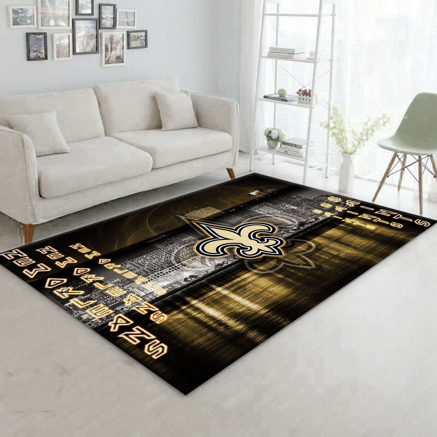 New Orleans Saints Nfl Area Rug Living Room Rug Home Decor Floor Decor - Indoor Outdoor Rugs