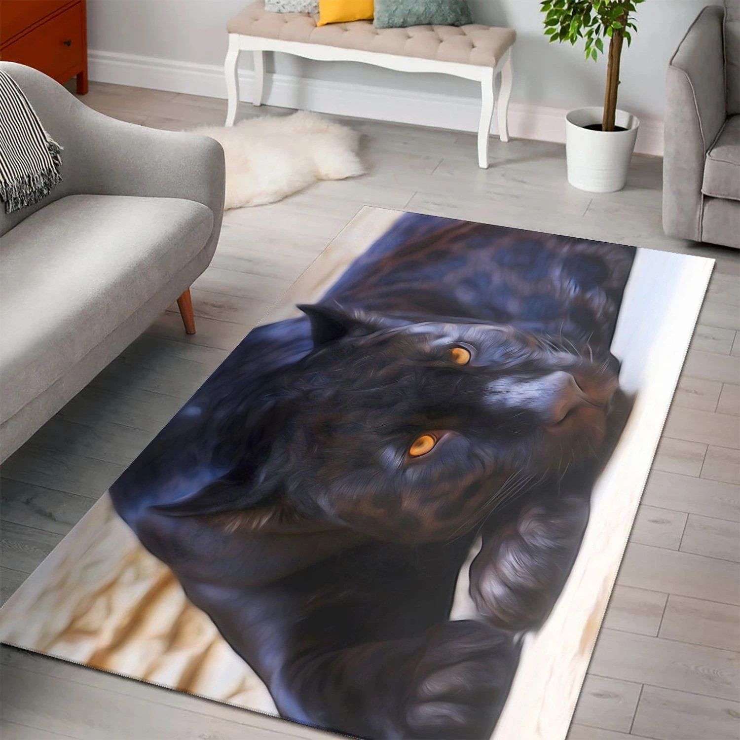 Black Panther  Area Rug , Room Decor, Floor Decor Home Decor - Indoor Outdoor Rugs