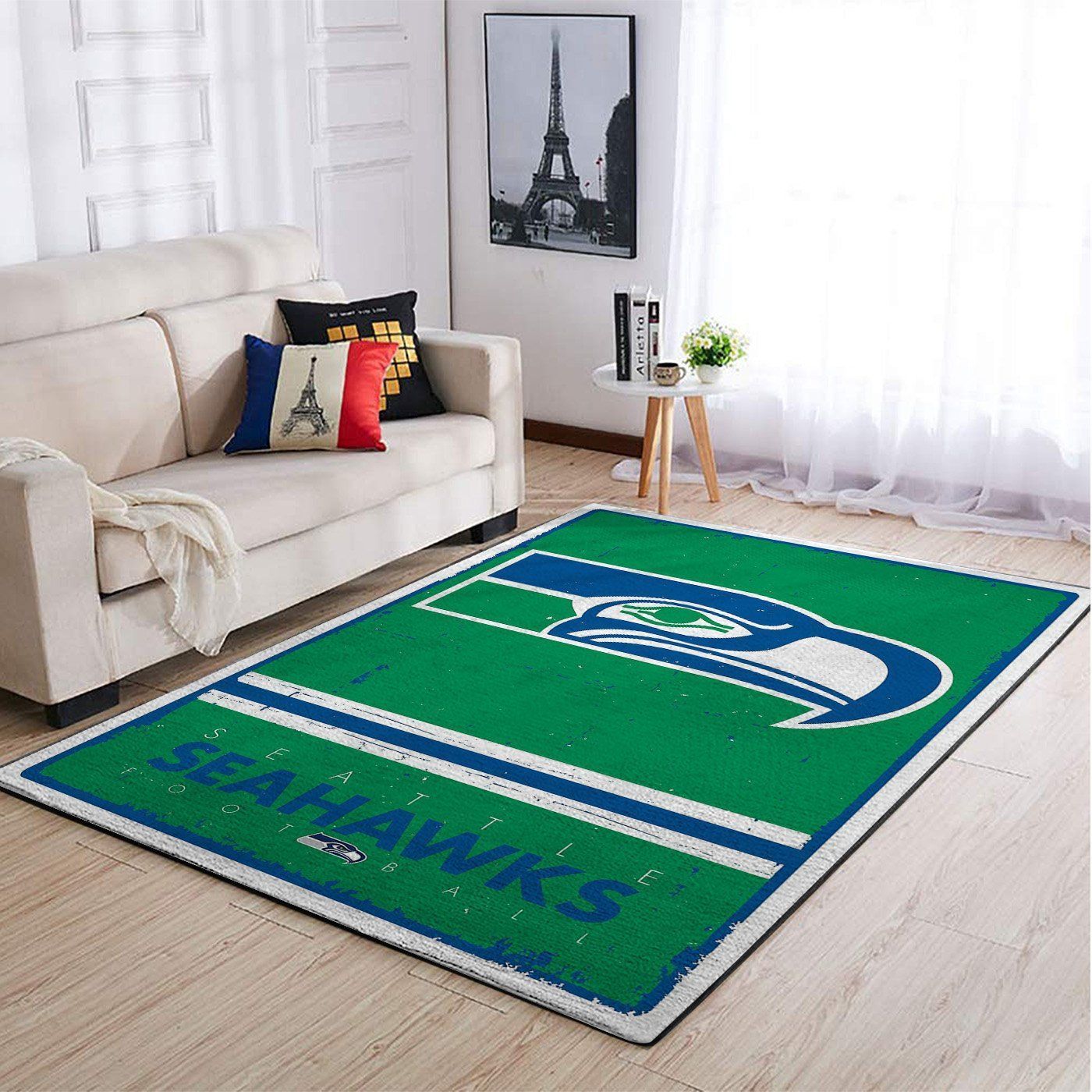 Seattle Seahawks Nfl Team Logo Retro Style Nice Gift Home Decor Rectangle Area Rug - Indoor Outdoor Rugs