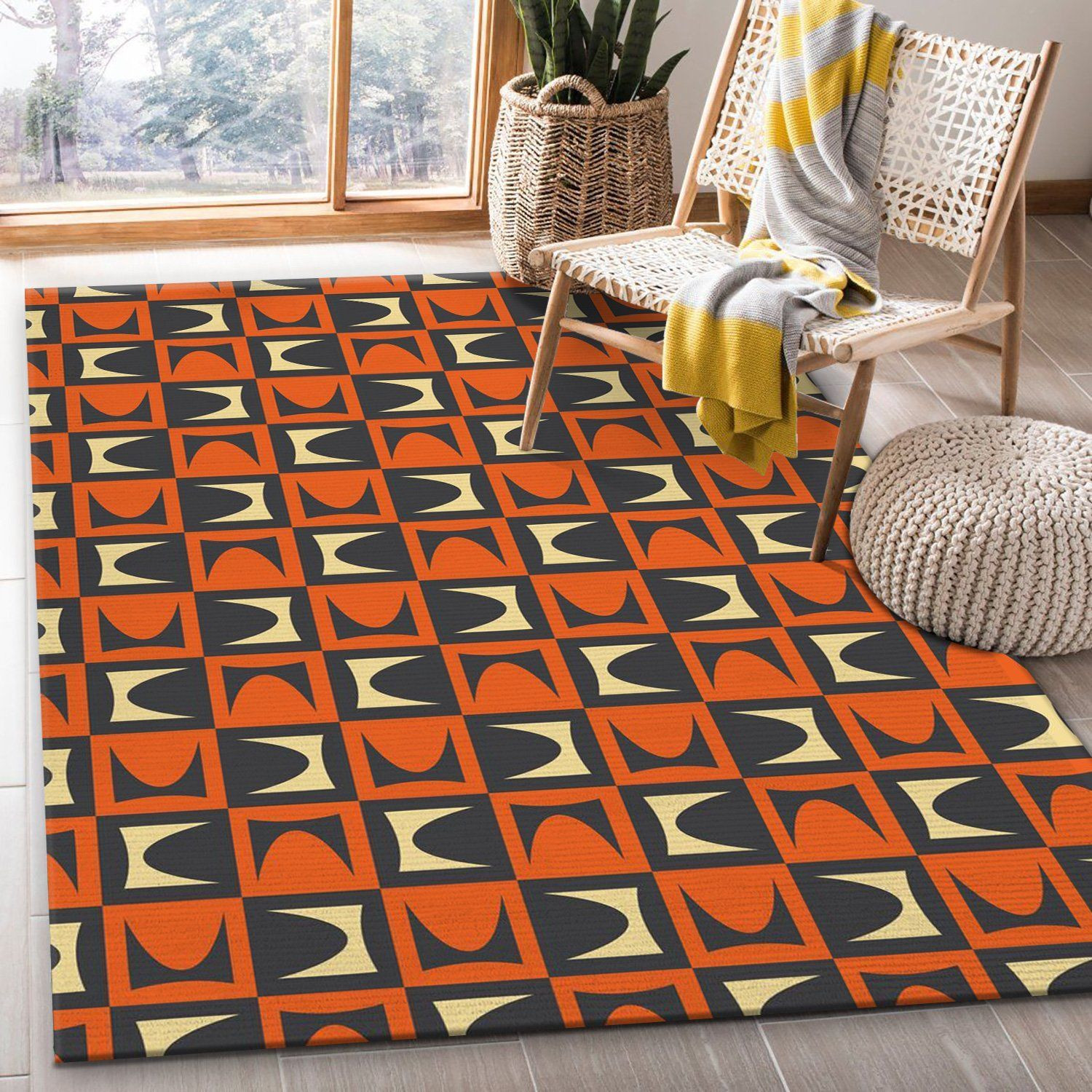 Midcentury Pattern 36 Area Rug Carpet, Living room and bedroom Rug, Home US Decor - Indoor Outdoor Rugs