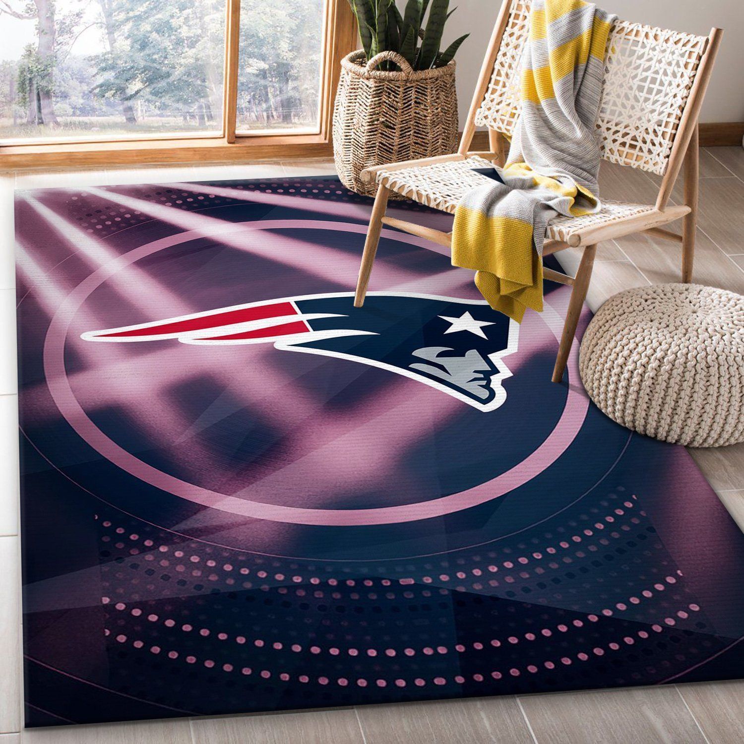 New England Patriots NFL Rug Bedroom Rug Christmas Gift US Decor - Indoor Outdoor Rugs