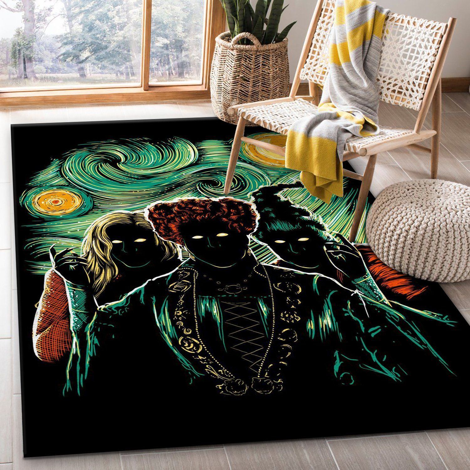 Salem Night Area Rug, Bedroom, US Gift Decor - Indoor Outdoor Rugs