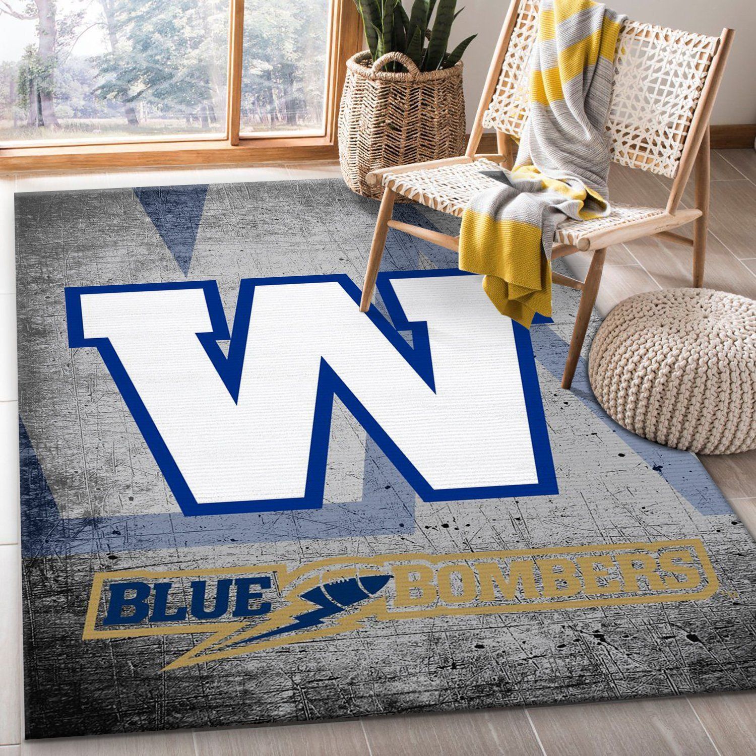 Winnipeg Blue Bombers Nfl Rug Bedroom Rug Christmas Gift US Decor - Indoor Outdoor Rugs