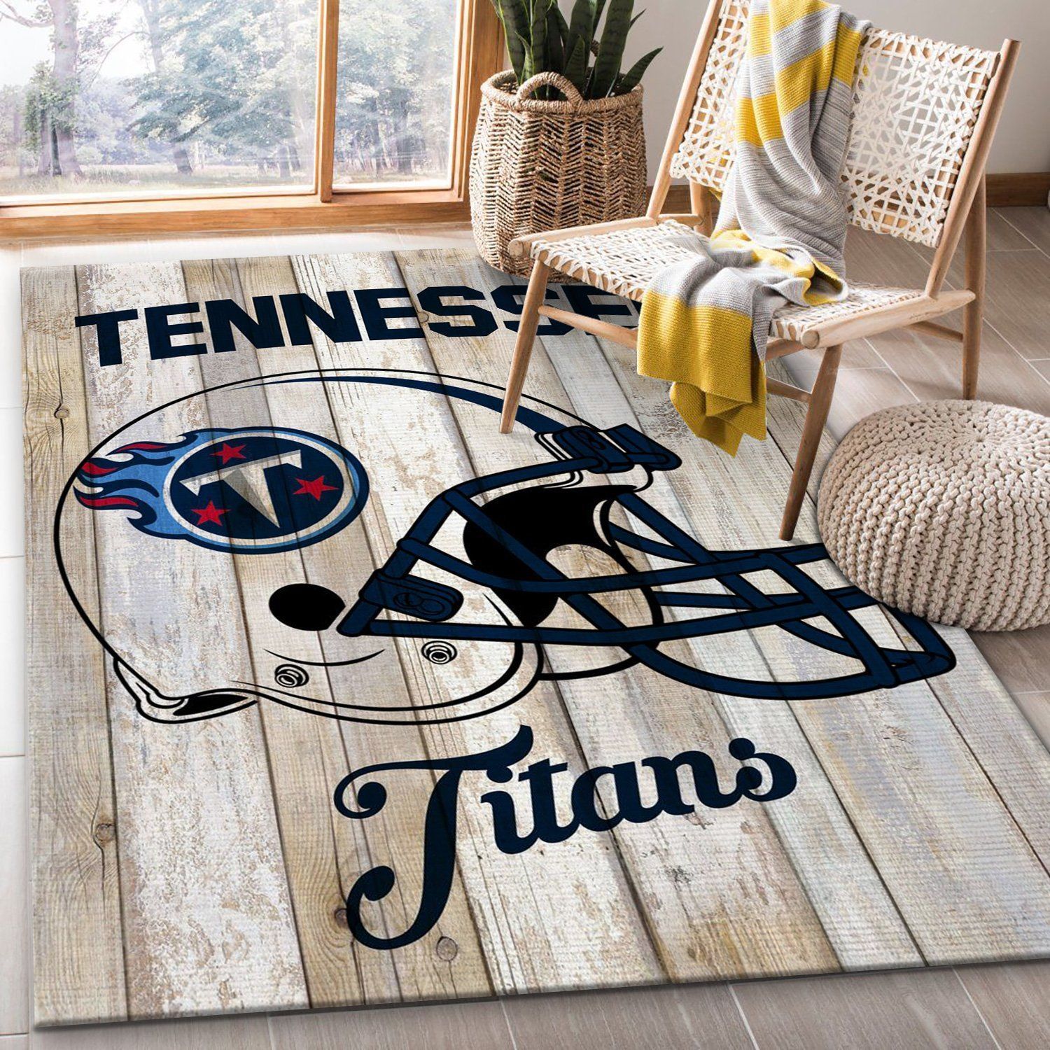 Tennessee Titans White Nfl Rug Bedroom Rug Home Decor Floor Decor - Indoor Outdoor Rugs