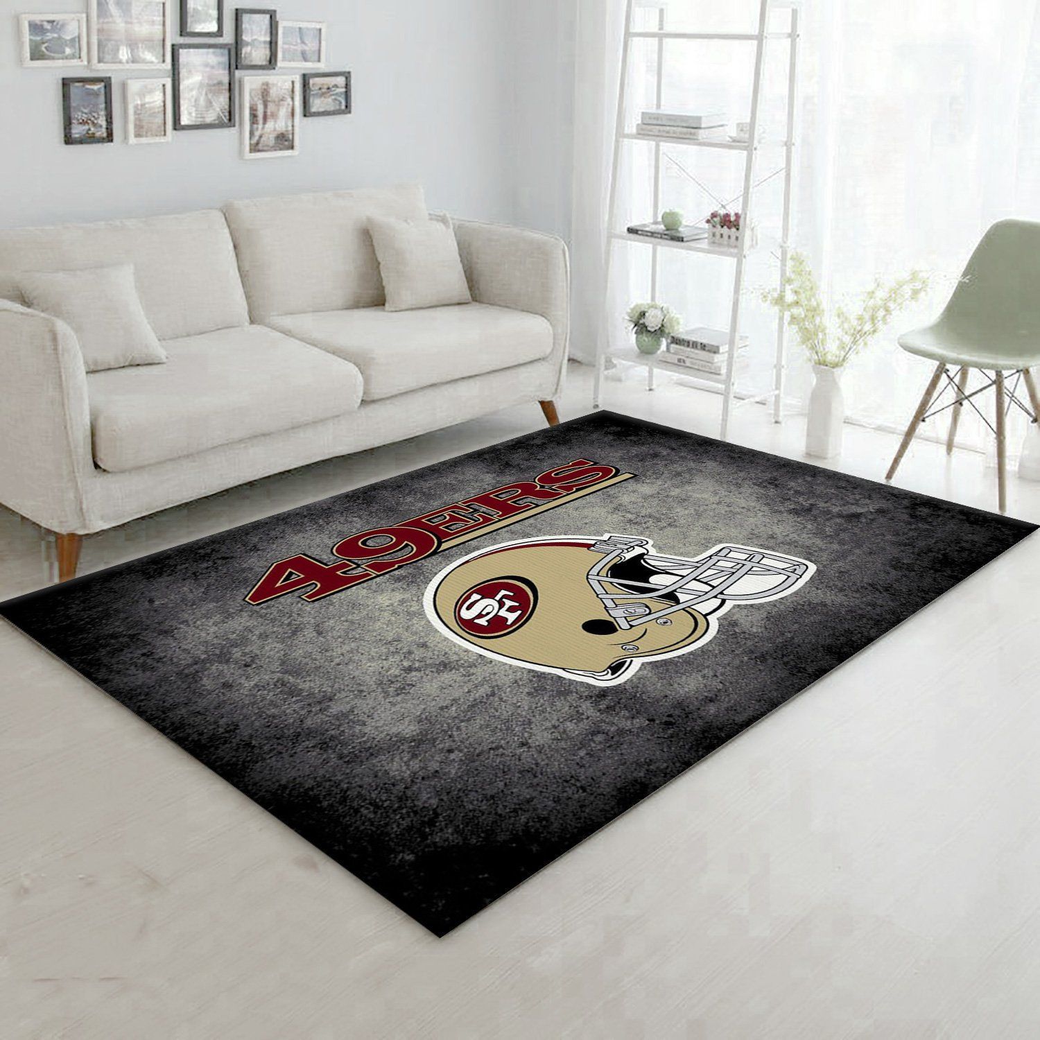 San Francisco 49ers Imperial Distressed Rug NFL Team Logos Area Rug, Bedroom, US Gift Decor - Indoor Outdoor Rugs