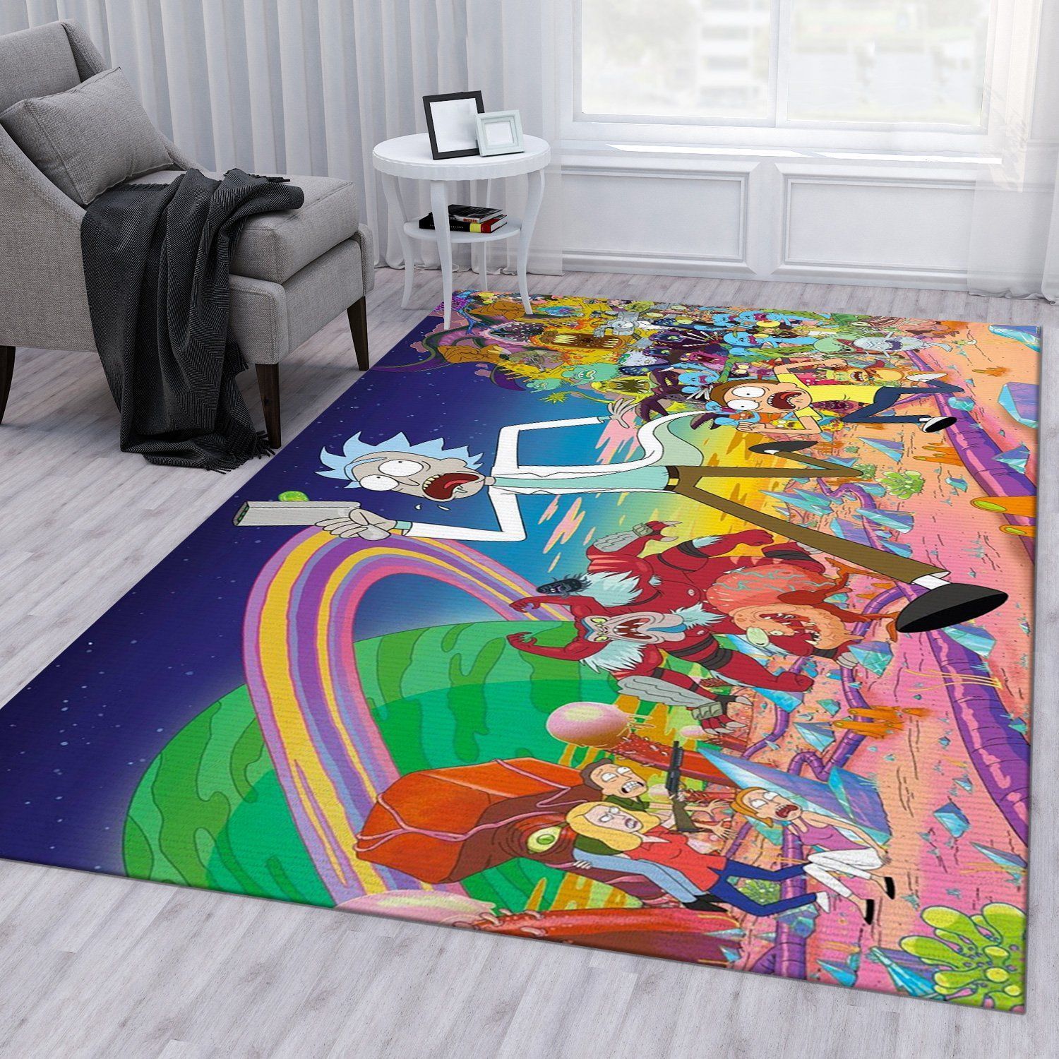 Rick And Morty All Rug Living Room Rug Home Decor Floor Decor - Indoor Outdoor Rugs