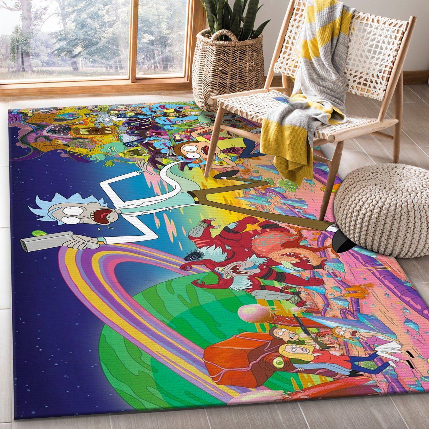 Rick And Morty All Rug Living Room Rug Home Decor Floor Decor - Indoor Outdoor Rugs