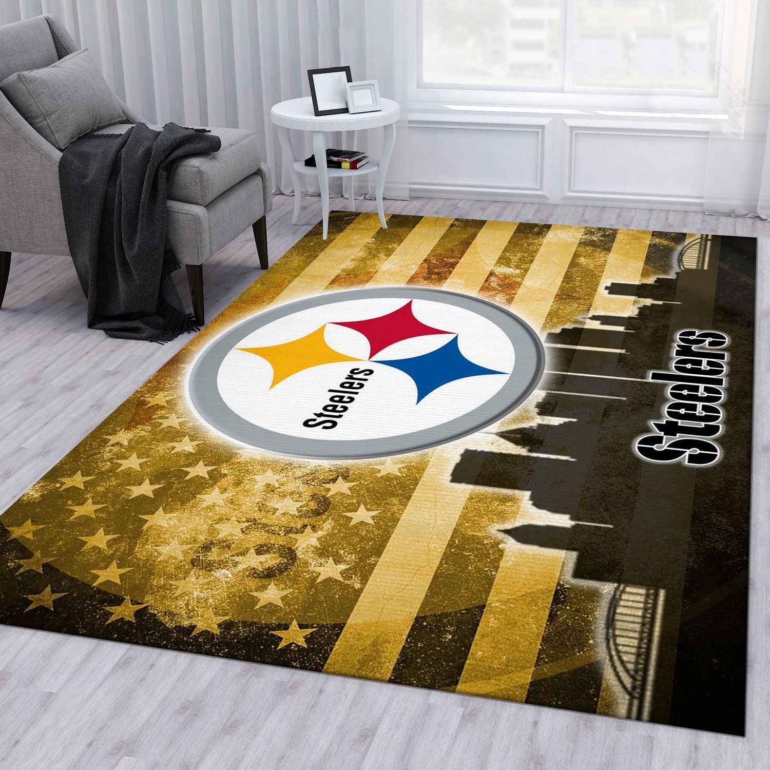 Pittsburgh Steelers NFL Area Rug Bedroom Rug Home Decor Floor Decor - Indoor Outdoor Rugs