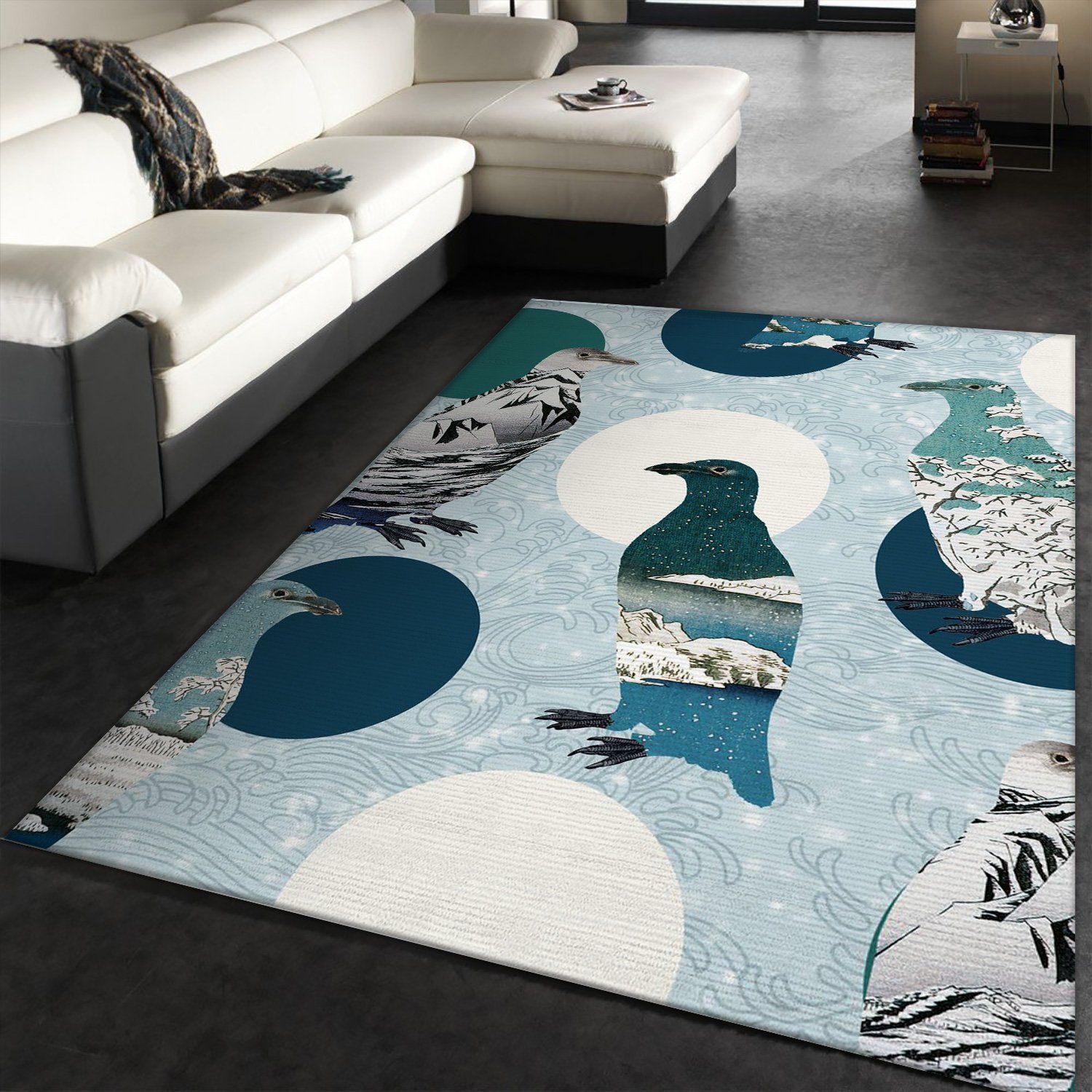 Penguin Polka Area Rug Carpet, Bedroom, Family Gift US Decor - Indoor Outdoor Rugs