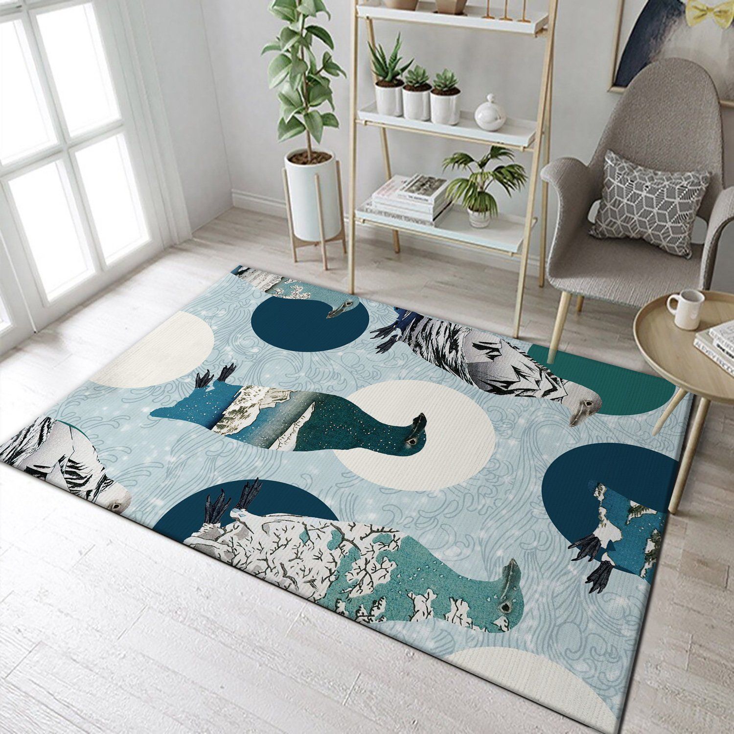 Penguin Polka Area Rug Carpet, Bedroom, Family Gift US Decor - Indoor Outdoor Rugs