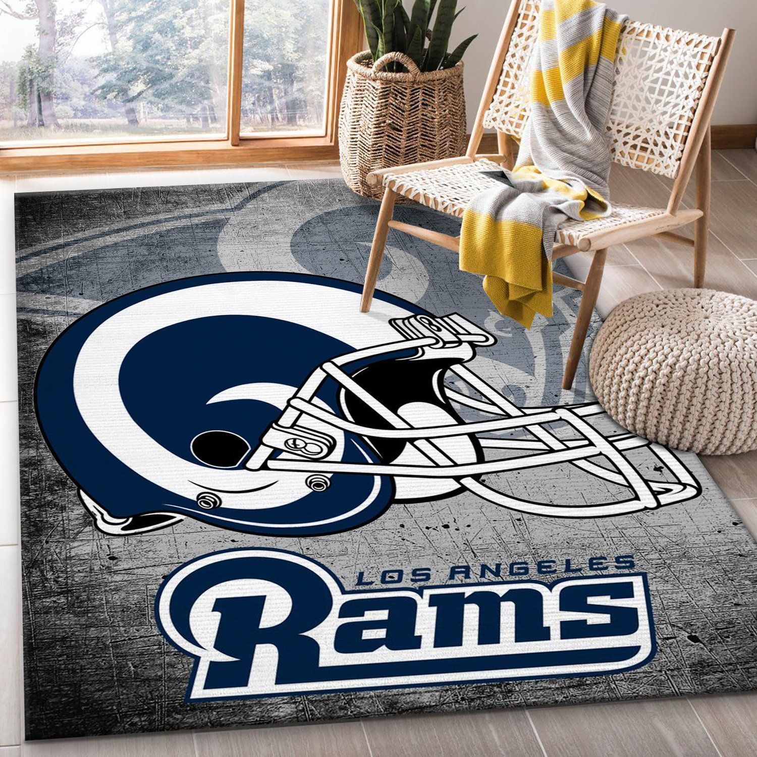 Los Angeles Rams Helmet Nfl Rug Bedroom Rug Christmas Gift US Decor - Indoor Outdoor Rugs