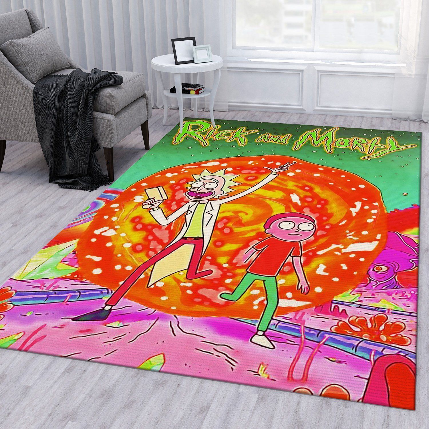 Rick And Morty Area Rug For Christmas Bedroom Rug Home Decor Floor Decor - Indoor Outdoor Rugs