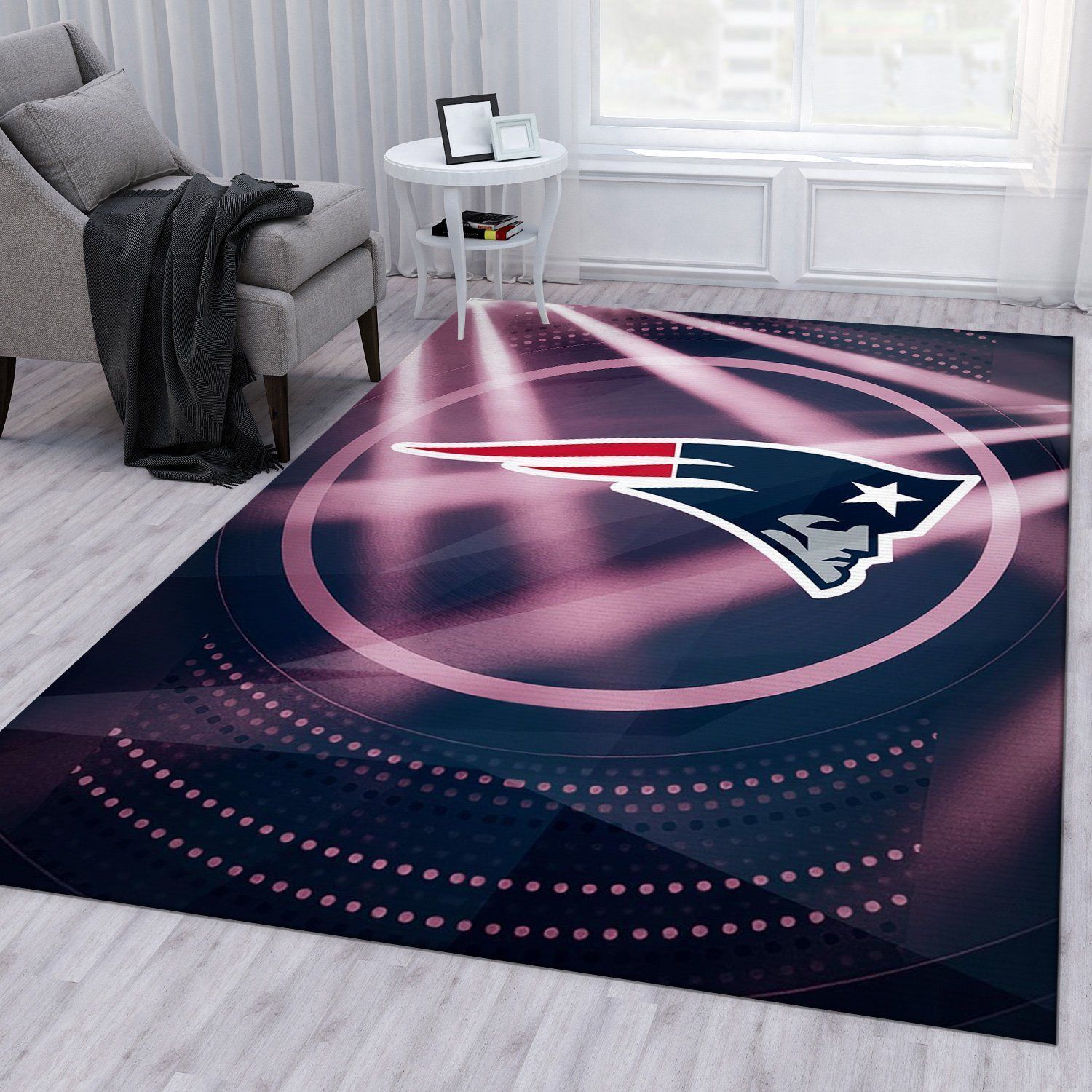 New England Patriots NFL Rug Bedroom Rug Christmas Gift US Decor - Indoor Outdoor Rugs